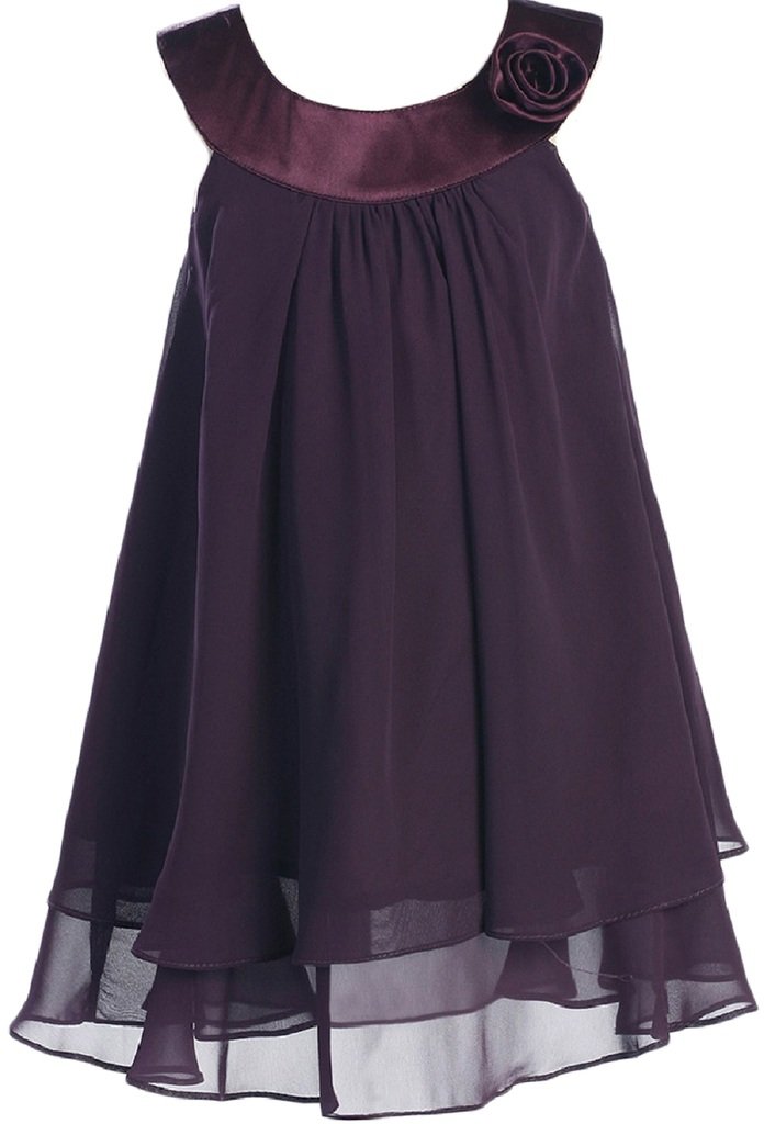 Chiffon A-Line Hand Rolled Rose Flower Girl Dress for Toddler Girls - Perfect for Weddings, Birthday Parties & Special Occasions