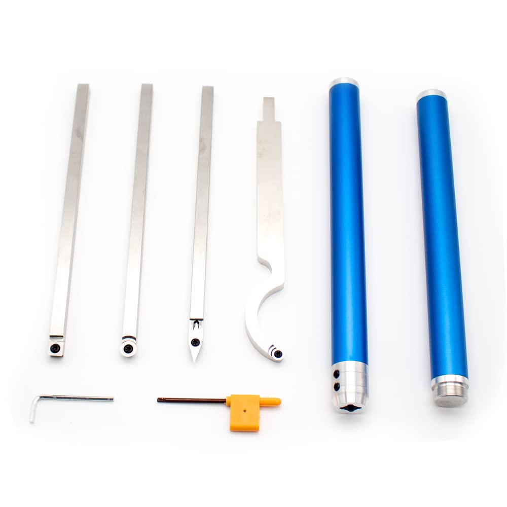 8Pcs Carbide Wood Lathe Turning Tools Set - Professional Interchangeable Grip Handle with Insert Cutters for Woodworking - Perfect for Bowl Making, Spindle Turning & Furniture Crafting
