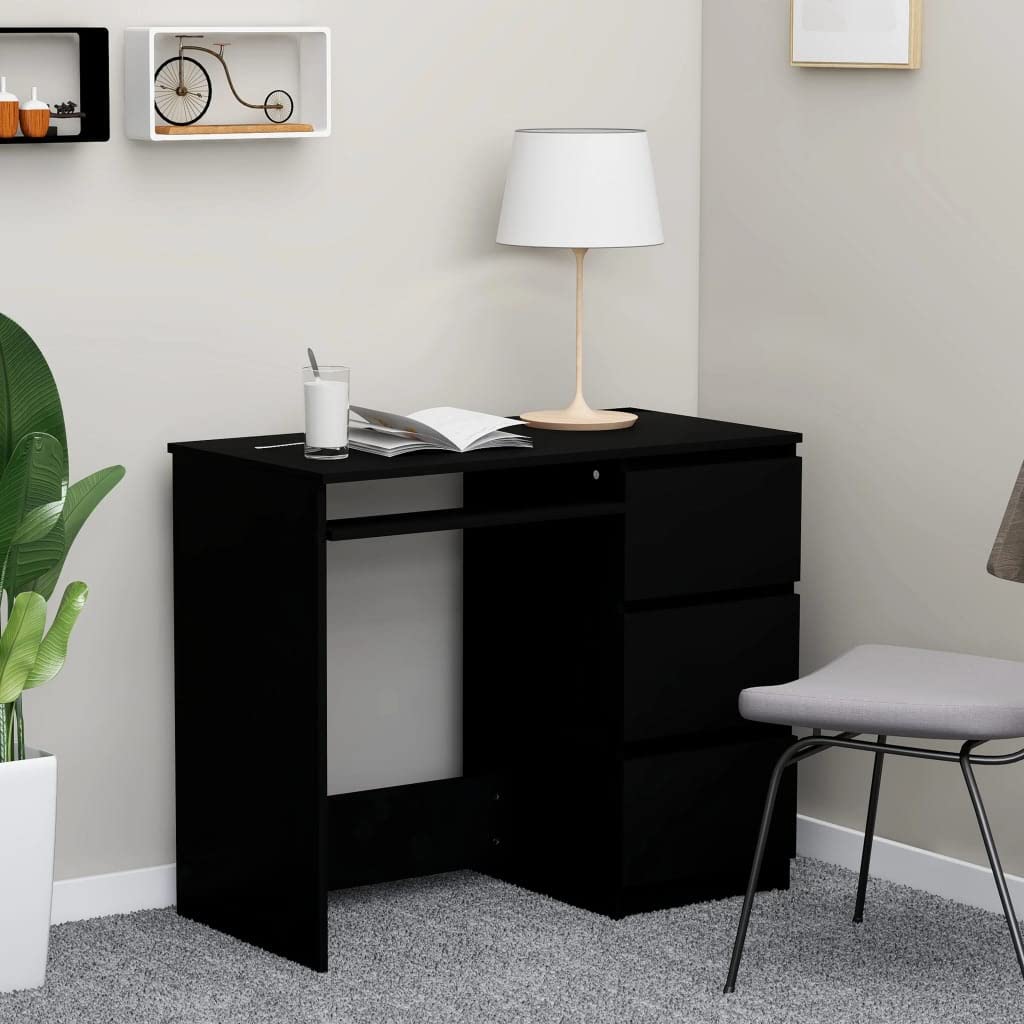 Modern Computer Desk with Storage Drawers - 35.4