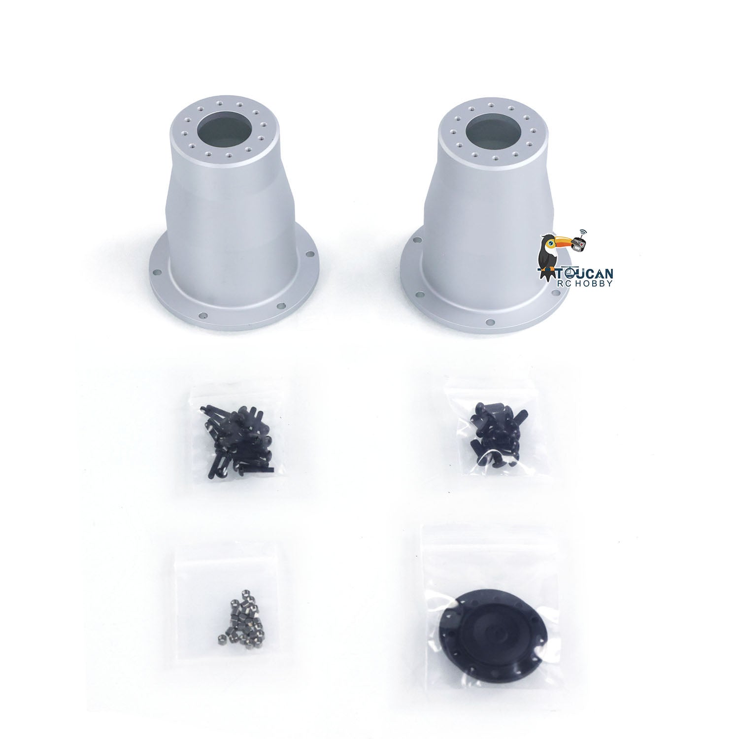 High-Quality Rubber & Metal Front/Rear Wheel Tire Tyre Hub Coupling for LESU AOUE 1050 1/14 Scale RC Hydraulic Tractor Model - DIY Replacement Parts for Off-Road Farming & Construction Scenes