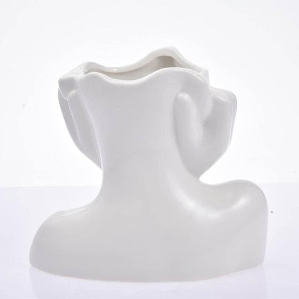 Ceramic Face Sculpture Vase - Handcrafted Art Decor for Tabletop Flower Arrangement | Modern Home & Office Decoration | Perfect for Living Room, Bedroom, and Gift Giving