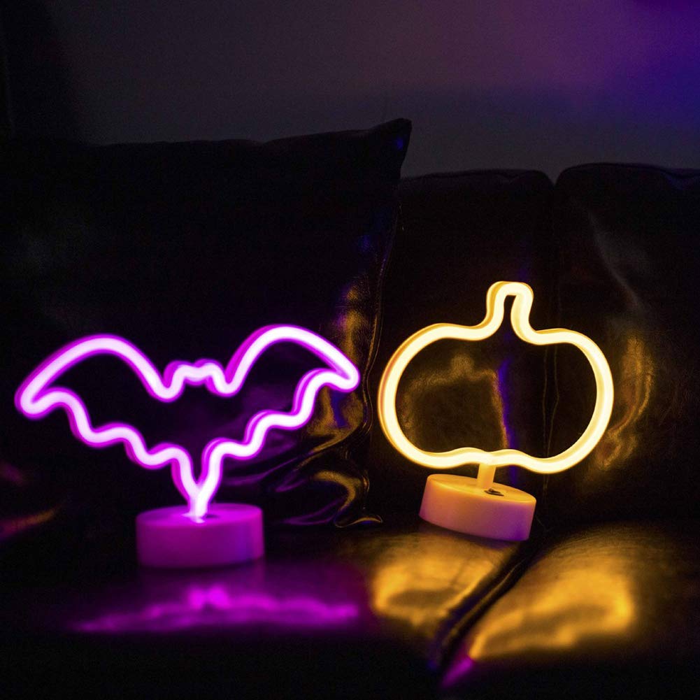 Pumpkin Neon Light Signs - LED Night Lights for Kids Room Decor, Bedroom Wall Art & Nursery Lighting - Perfect for Birthday Parties, Halloween Decorations & Themed Room Designs