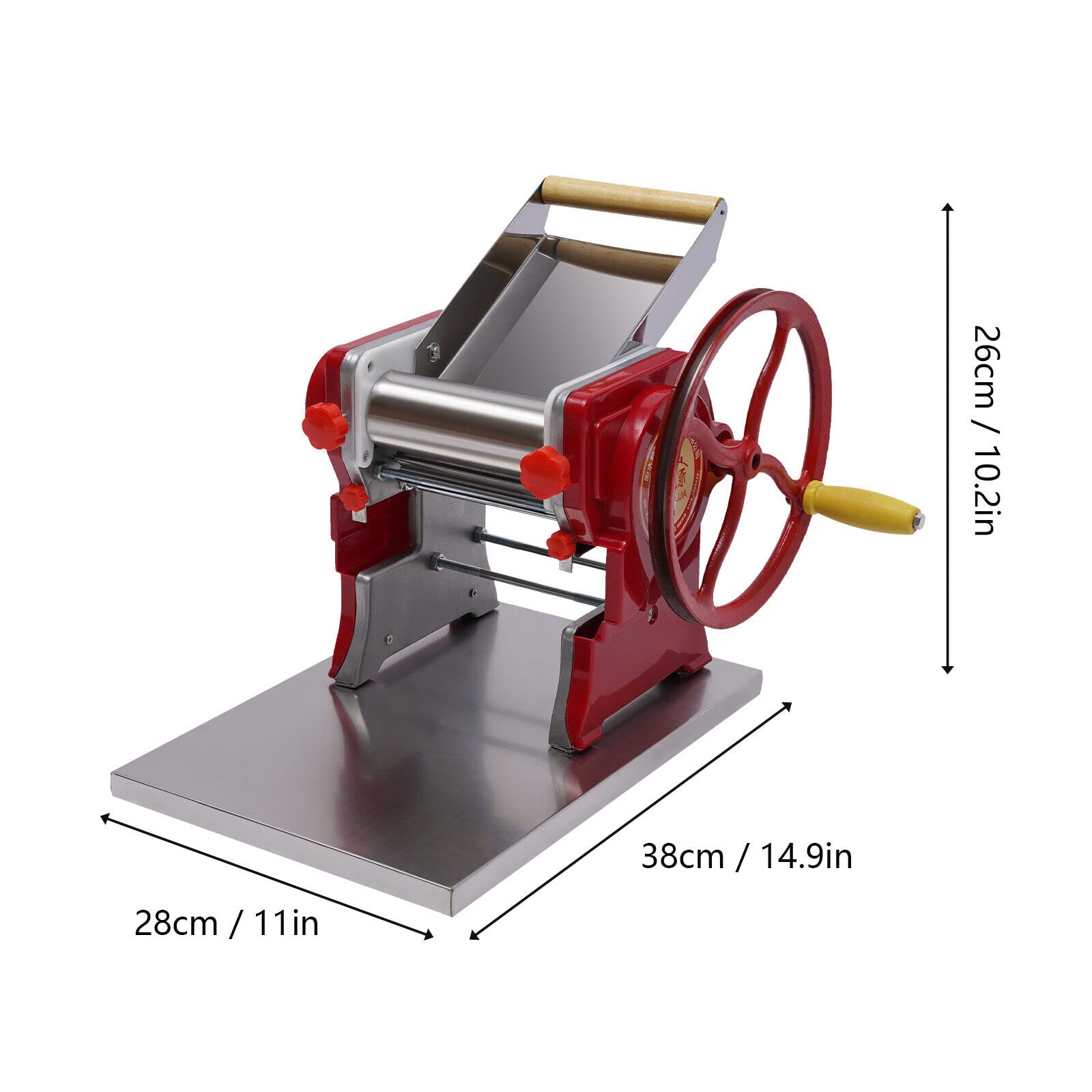 Commercial Pasta Maker Machine - Adjustable Thickness 0.5-5mm, Manual Noodle & Dough Roller for Spaghetti, Lasagna, Ravioli | Home & Restaurant Use | Perfect for Italian Cuisine, Asian Noodles & Baking