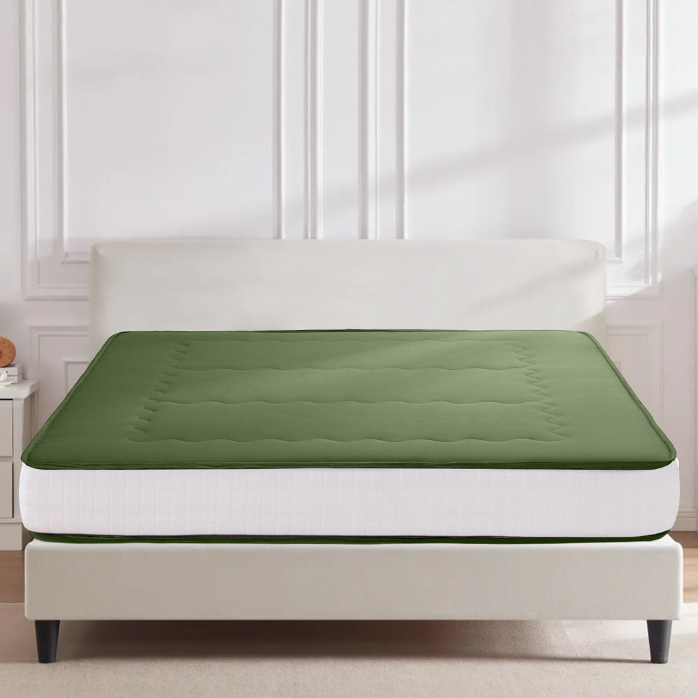 MAXYOYO Padded Japanese Floor Mattress - Green Foldable Roll Up Futon Mattress for Bedroom, Guest Room & Travel | Comfortable Floor Sleeping & Lounging