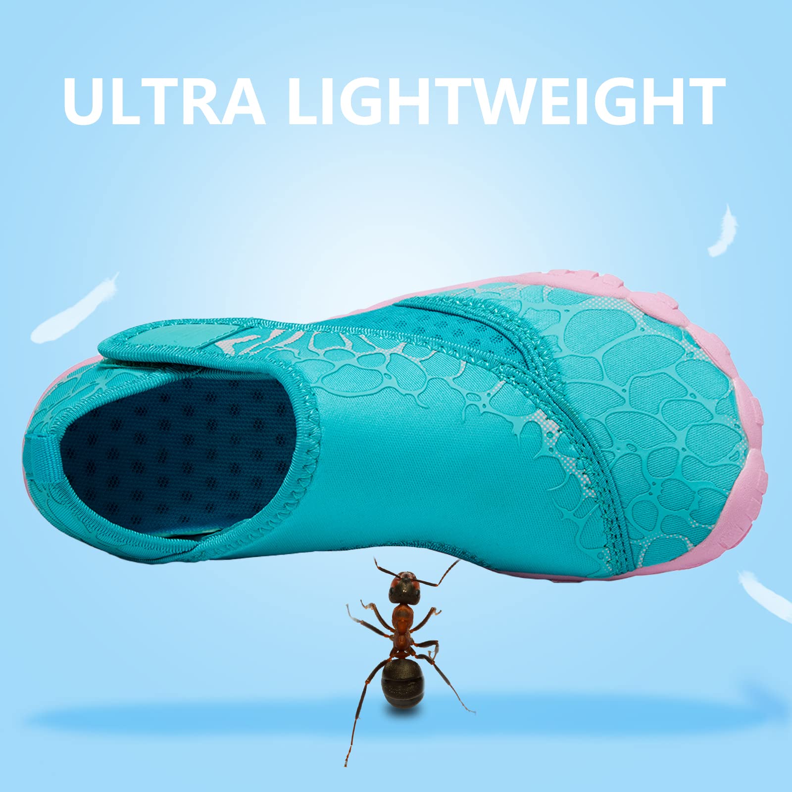**Boys & Girls Water Shoes - Lightweight Comfortable Sole for Easy Walking, Athletic Slip-On Aqua Socks (Toddler/Little Kid/Big Kid) - Perfect for Beach, Pool, and Outdoor Activities**