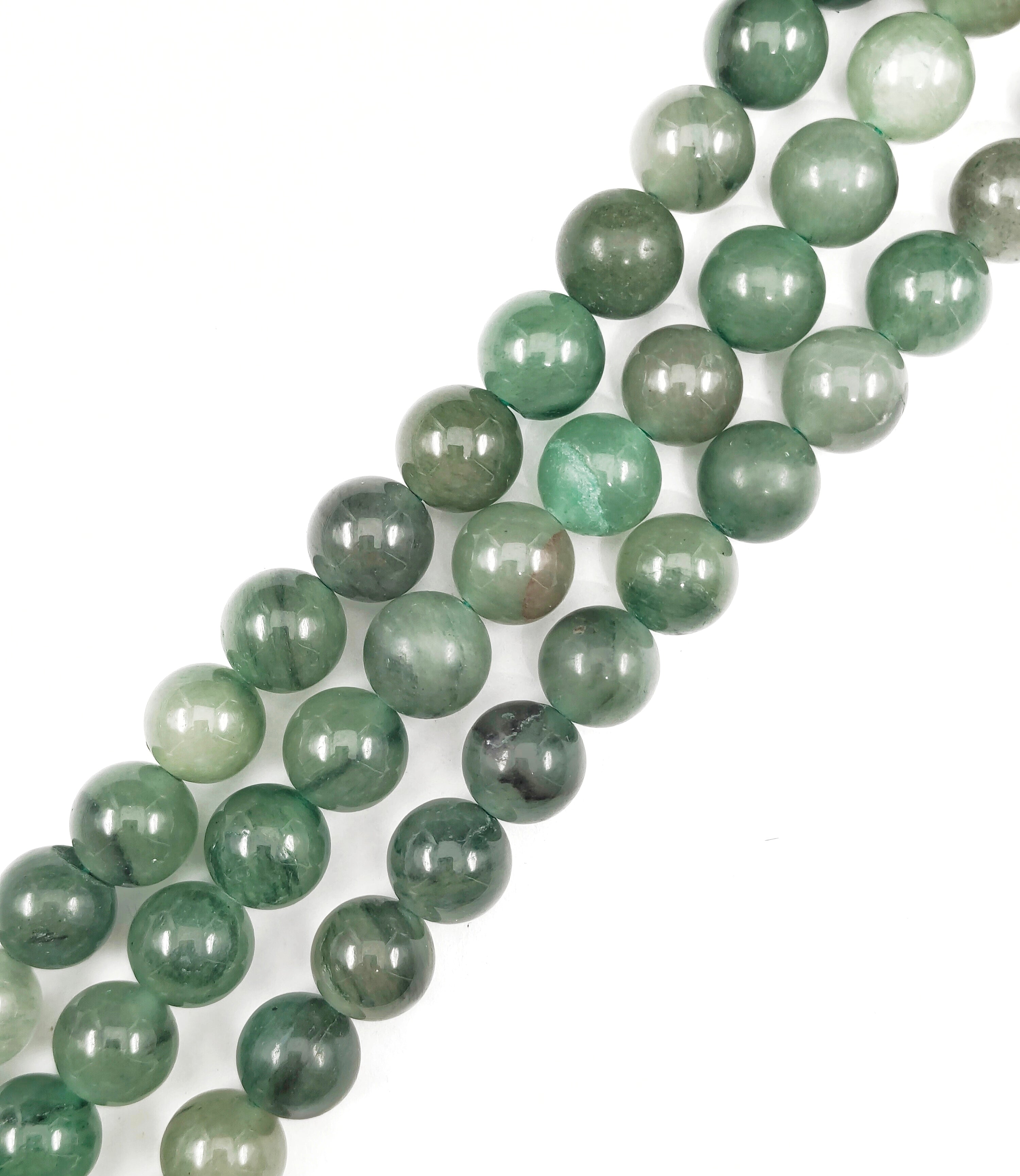 10mm Dark Green Aventurine Smooth Round Beads - 15.5 Inch Strand for Jewelry Making, DIY Crafts, and Healing Crystal Bracelets
