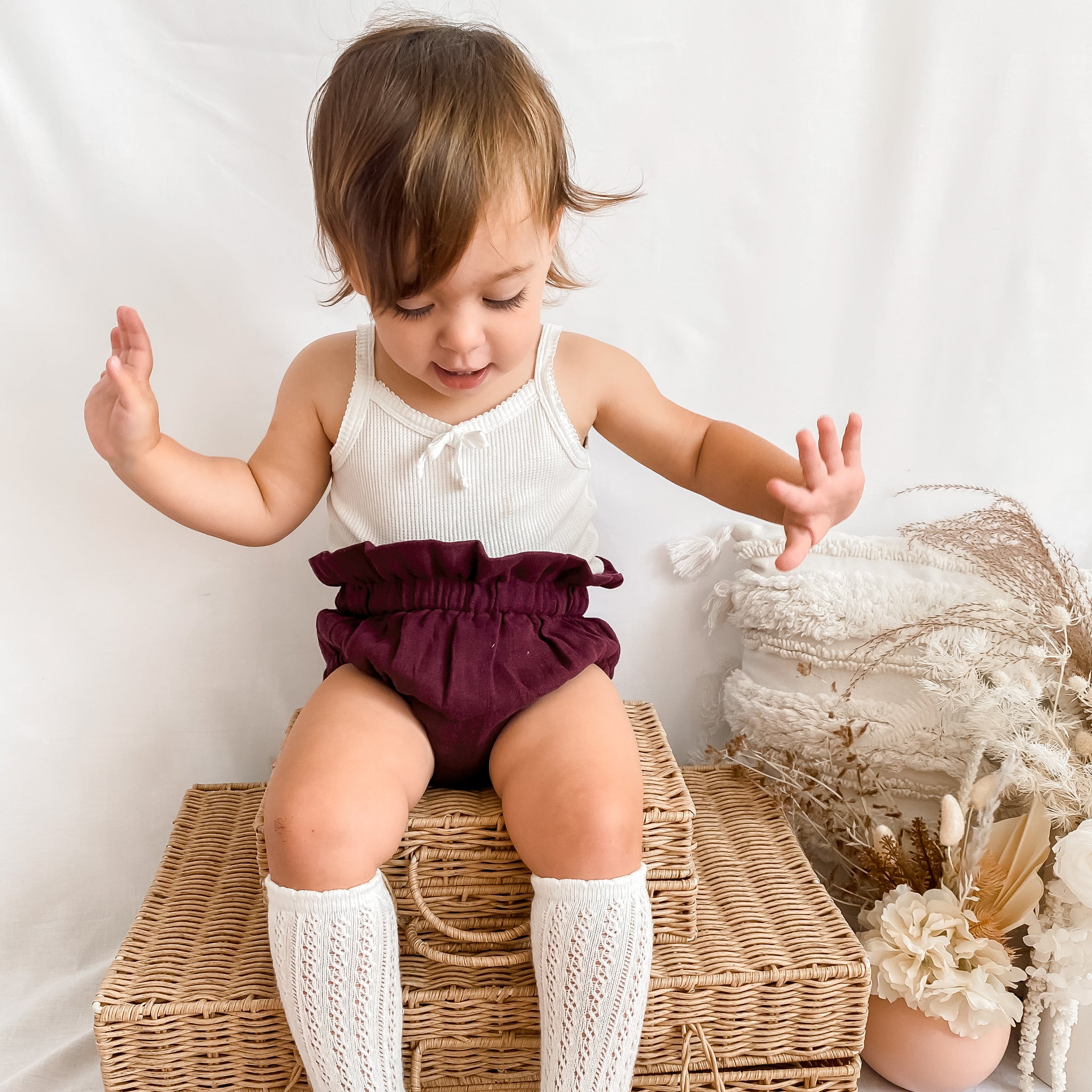 Organic Cotton Muslin Baby Bloomers - Soft & Breathable for Newborns & Toddlers - Perfect for Playtime, Sleepwear & Photo Outfits