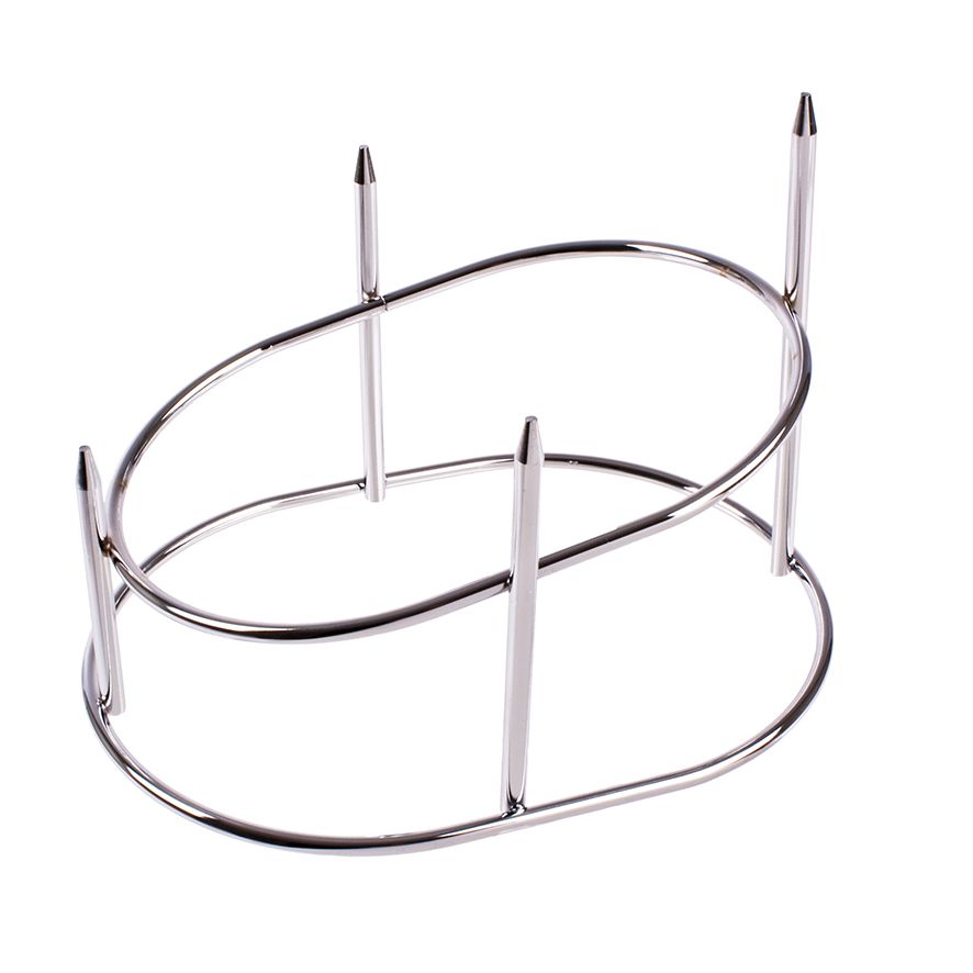 Stainless Steel Ham Stand with Chrome Spikes - Perfect for Meat Display, BBQ, and Kitchen Organization