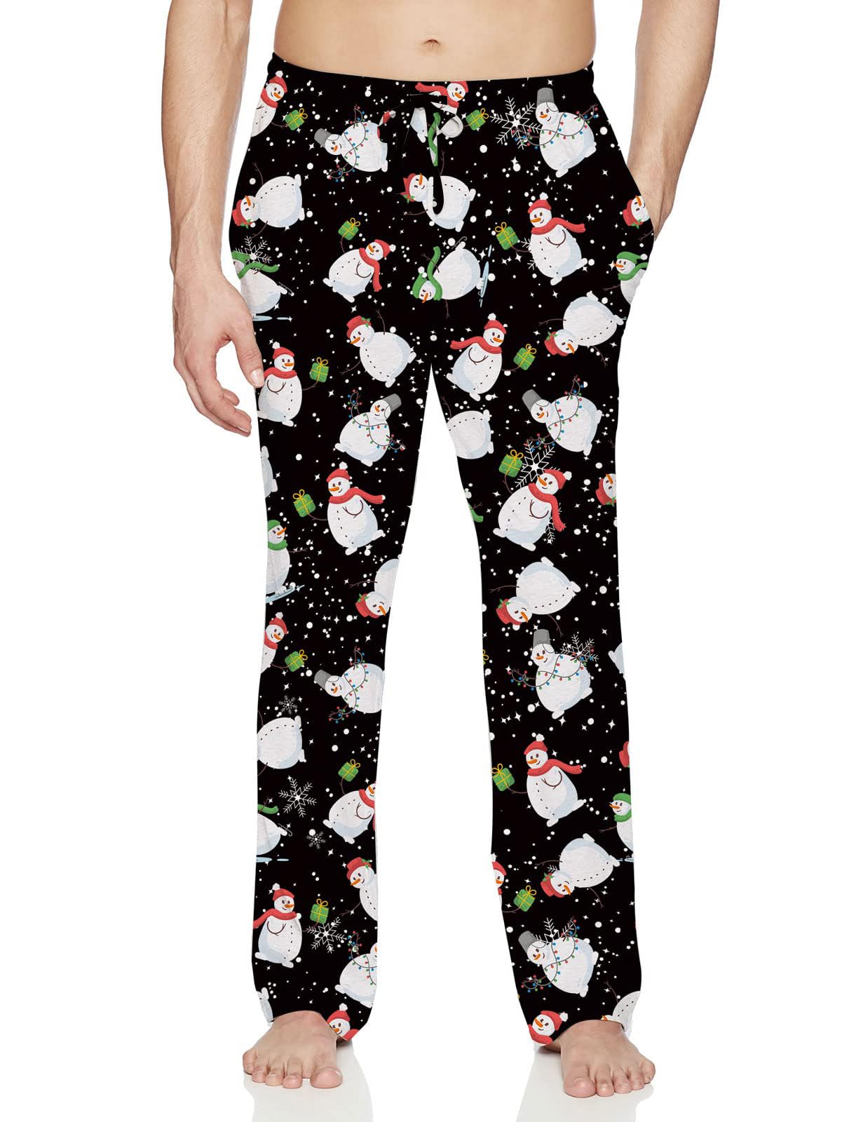Vogseek Men's Christmas Pajama Pants - Festive Holiday Sleepwear with Pockets for Cozy Winter Nights & Family Gatherings