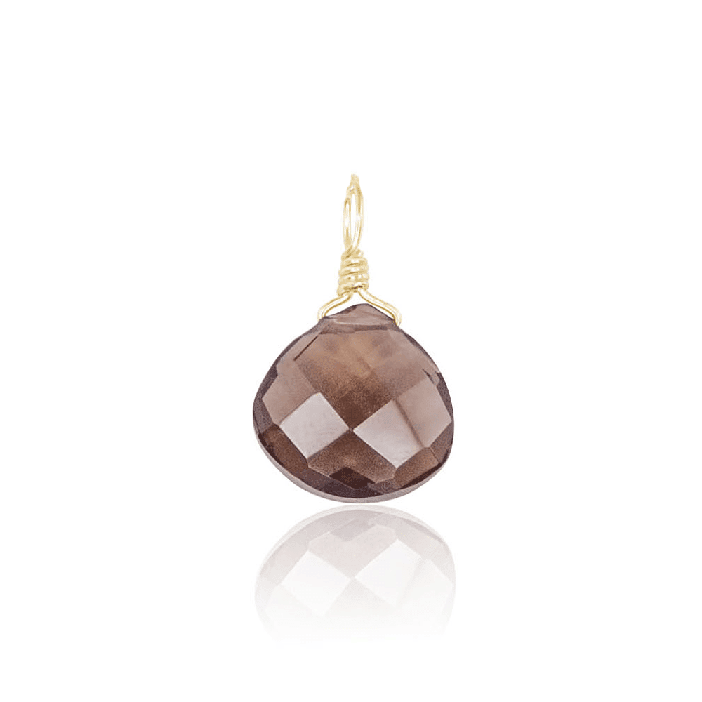 Natural Smoky Quartz Teardrop Pendant Necklace - Healing Crystal Jewelry for Women, Men - Perfect for Meditation, Yoga & Spiritual Gifts