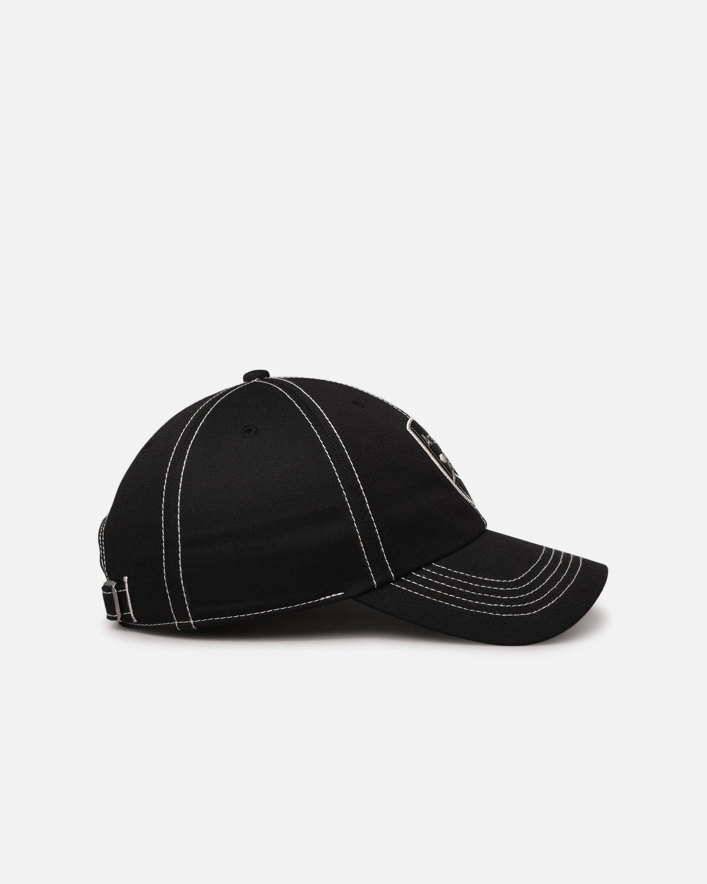 47 Brand Arsenal FC 'Contrast Stitch' 47 Clean Up Strapback Cap - Black/Bone Adjustable Snapback Hat for Men - Perfect for Soccer Games, Casual Wear & Fan Support
