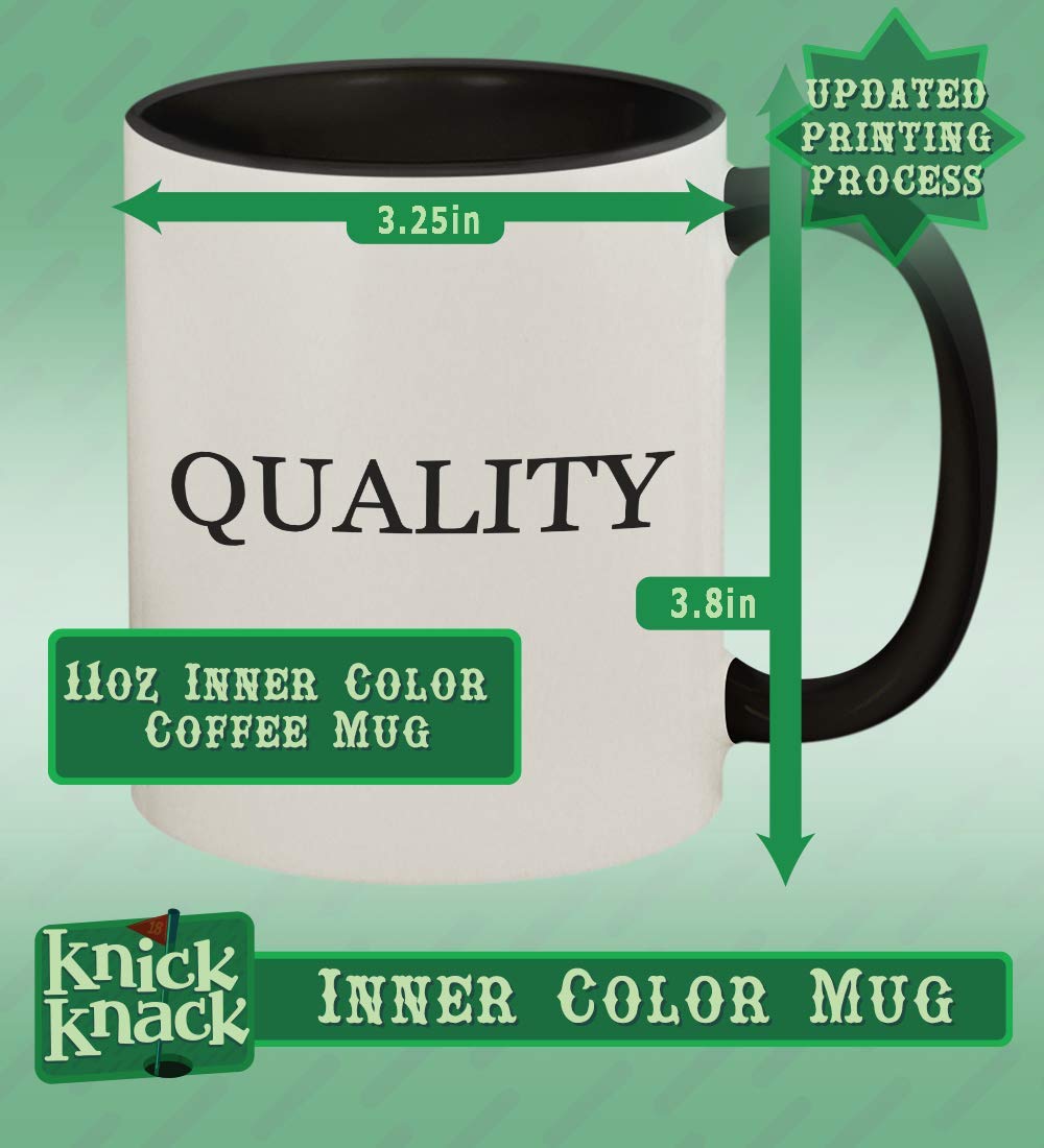 11oz Ceramic Coffee Mug with Colored Handle and Interior - Black - Perfect for Home, Office, or Gift Giving