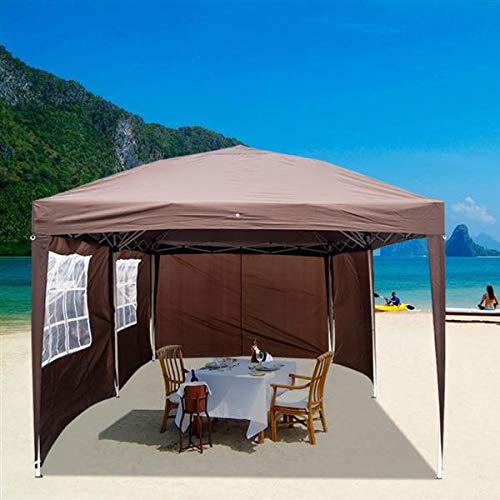 3 x 6m Two Windows Waterproof Folding Tent - Dark Coffee Color for Camping, Outdoor Events & Emergency Shelter
