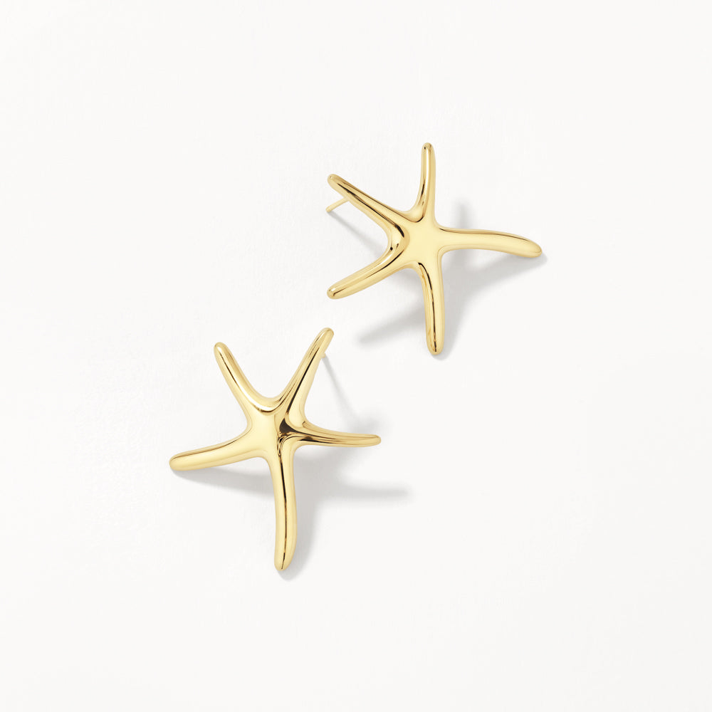 Gold Starfish Stud Earrings for Women - Dainty Ocean-Themed Jewelry - Perfect for Beach Vacations, Summer Outfits & Gift Giving