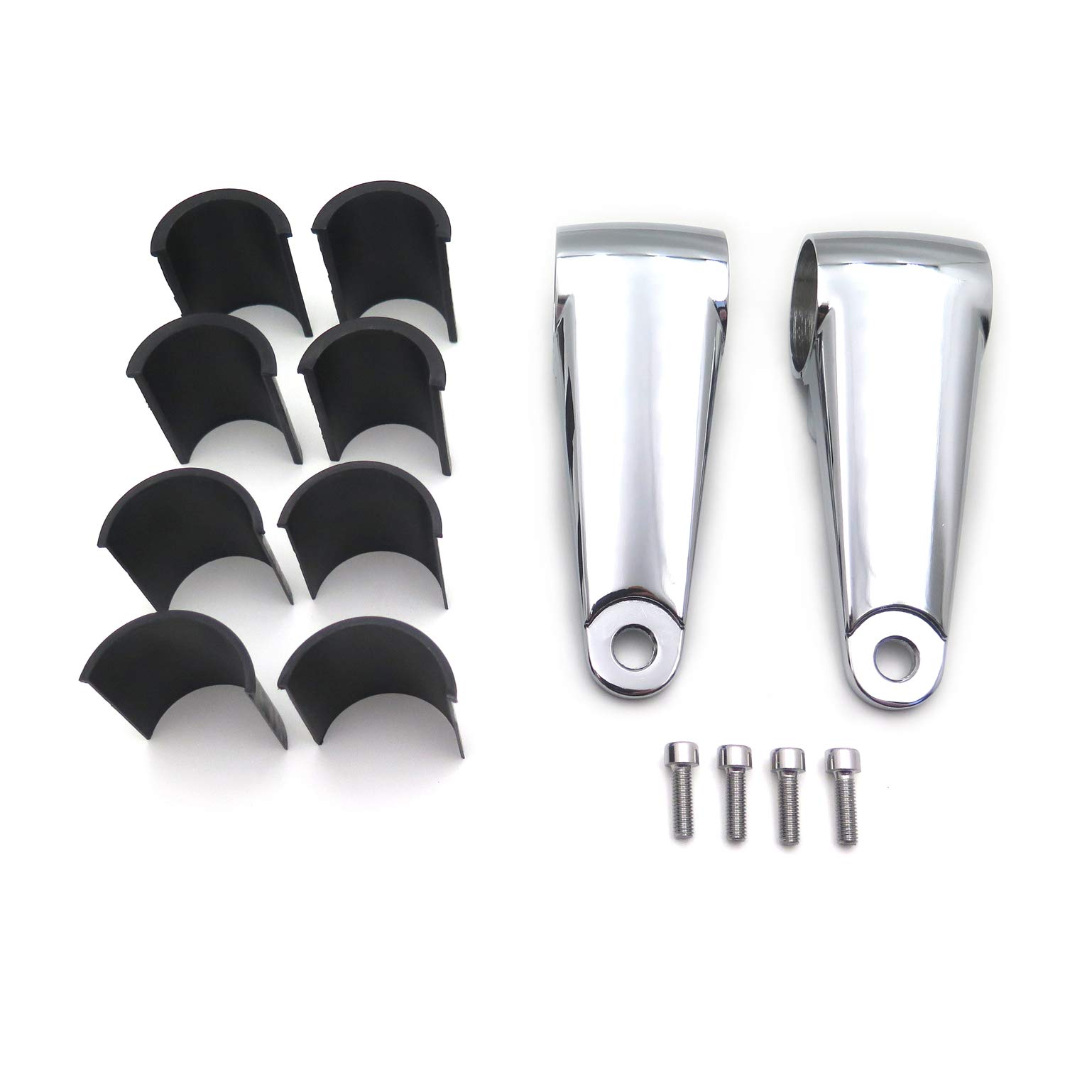 Chrome Billet Aluminum Headlight Fork Mounting Brackets - Compatible with 35mm, 39mm, 41mm Forks - Universal Fit for Motorcycle, Dirt Bike, Cruiser & Cafe Racer - Easy Installation & Durable Construction