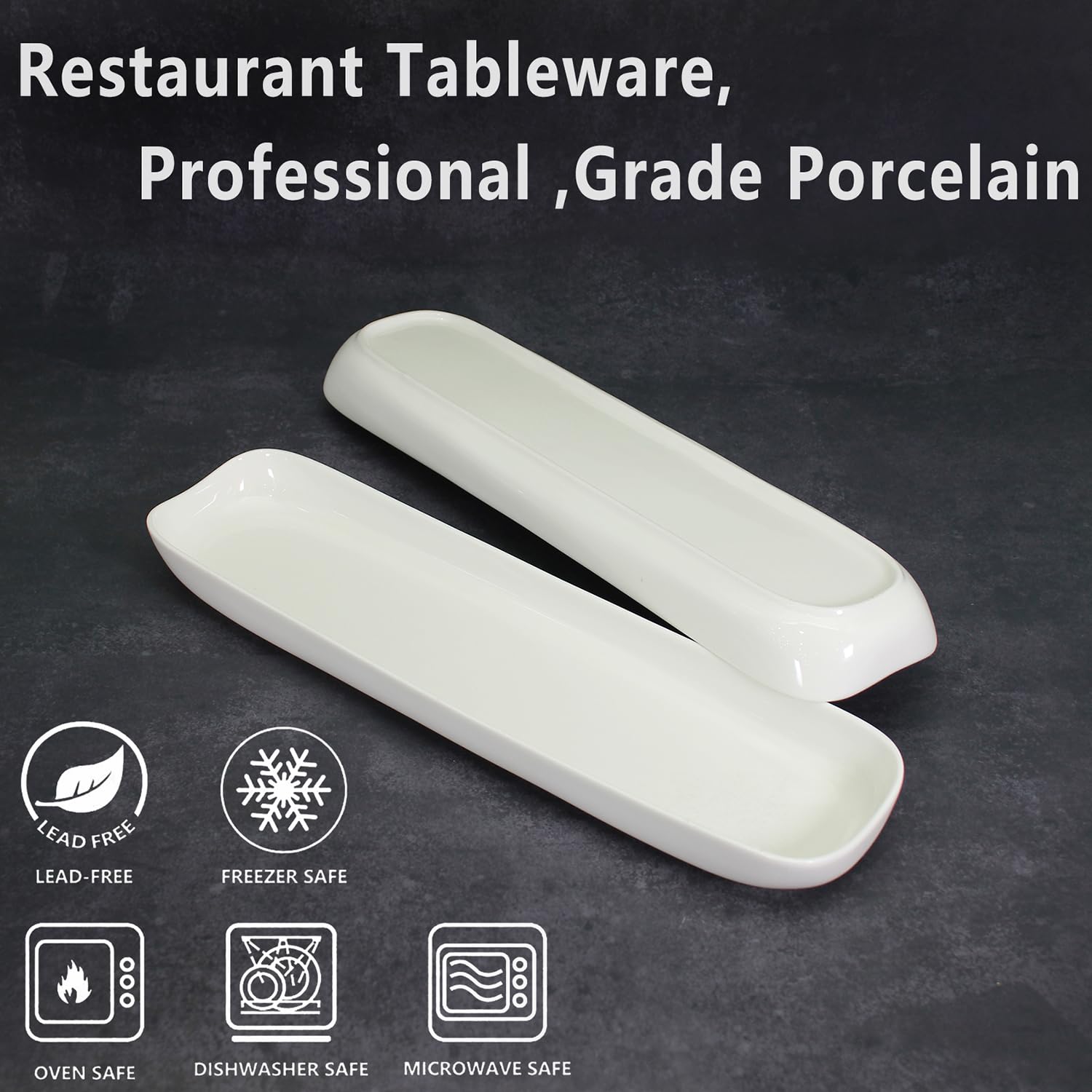 White Porcelain Olive Tray - Chip Resistant, Dishwasher Safe for Snacks & Appetizers | Perfect for Entertaining