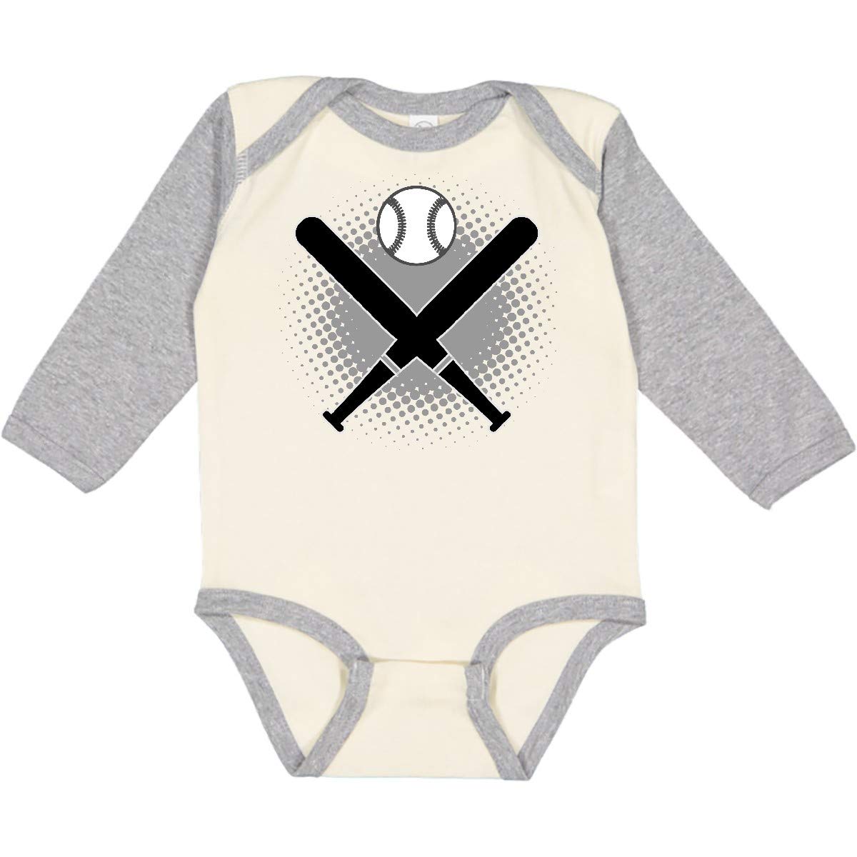 Inktastic Baseball Player Sports Fan Long Sleeve Creeper - Comfortable Baby Bodysuit for Baseball Lovers & Game Day Outfits