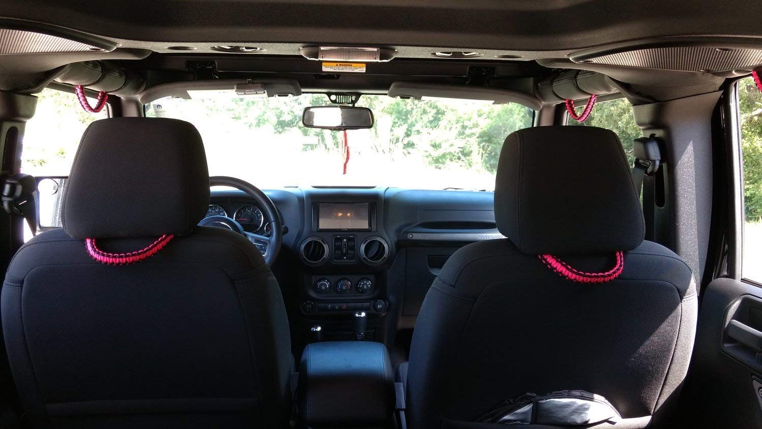 BubbasGarageTv - Universal Paracord Headrest Grab Handles for Cars & SUVs - Durable Emergency Escape Tool (Rose Pink) - Perfect for Off-Roading, Camping & Outdoor Adventures