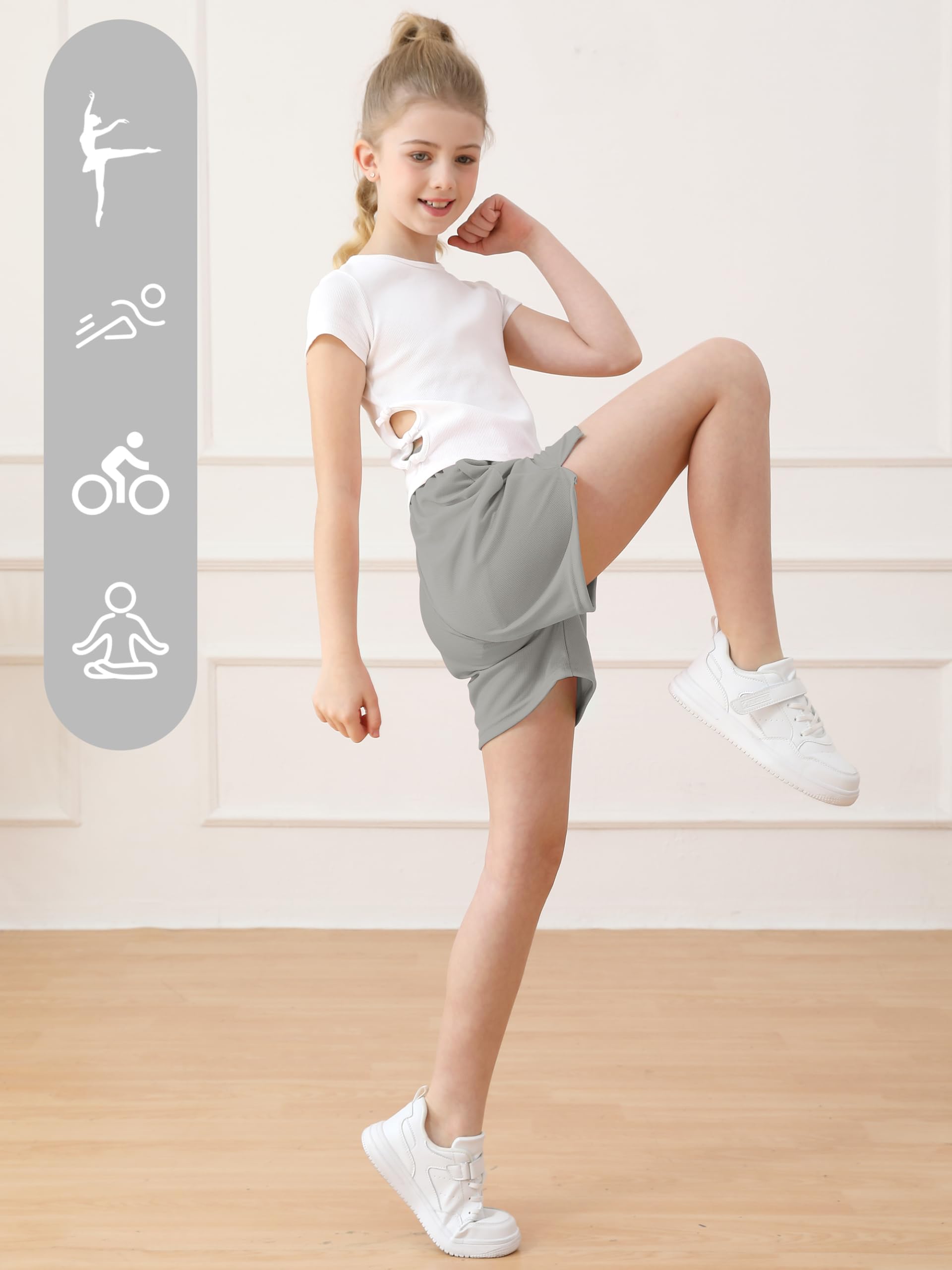 Resilient Girls' Athletic Mesh Shorts - Breathable Youth Basketball & Soccer Shorts for Kids - Active Sports & Gym Shorts - Perfect for Training, Running, and Team Sports
