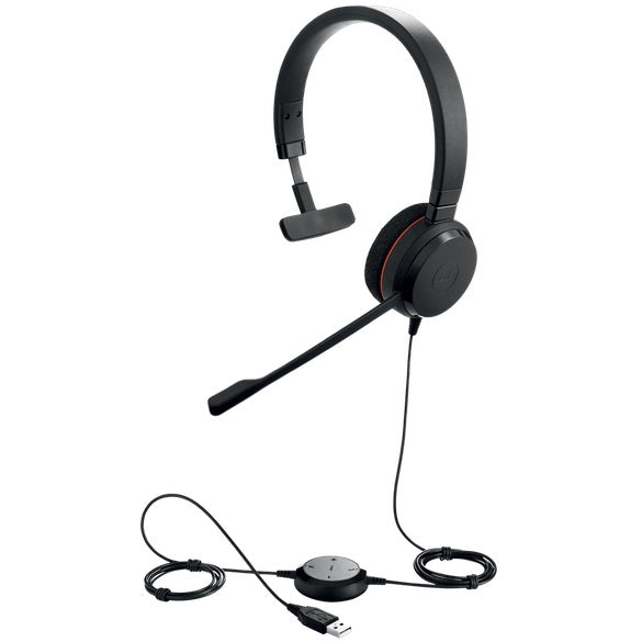 Evolve 20 Mono Professional Headset for UC Unified Communications - Noise Cancelling Office Headset with Boom Mic for Call Centers, Remote Work & Business Meetings