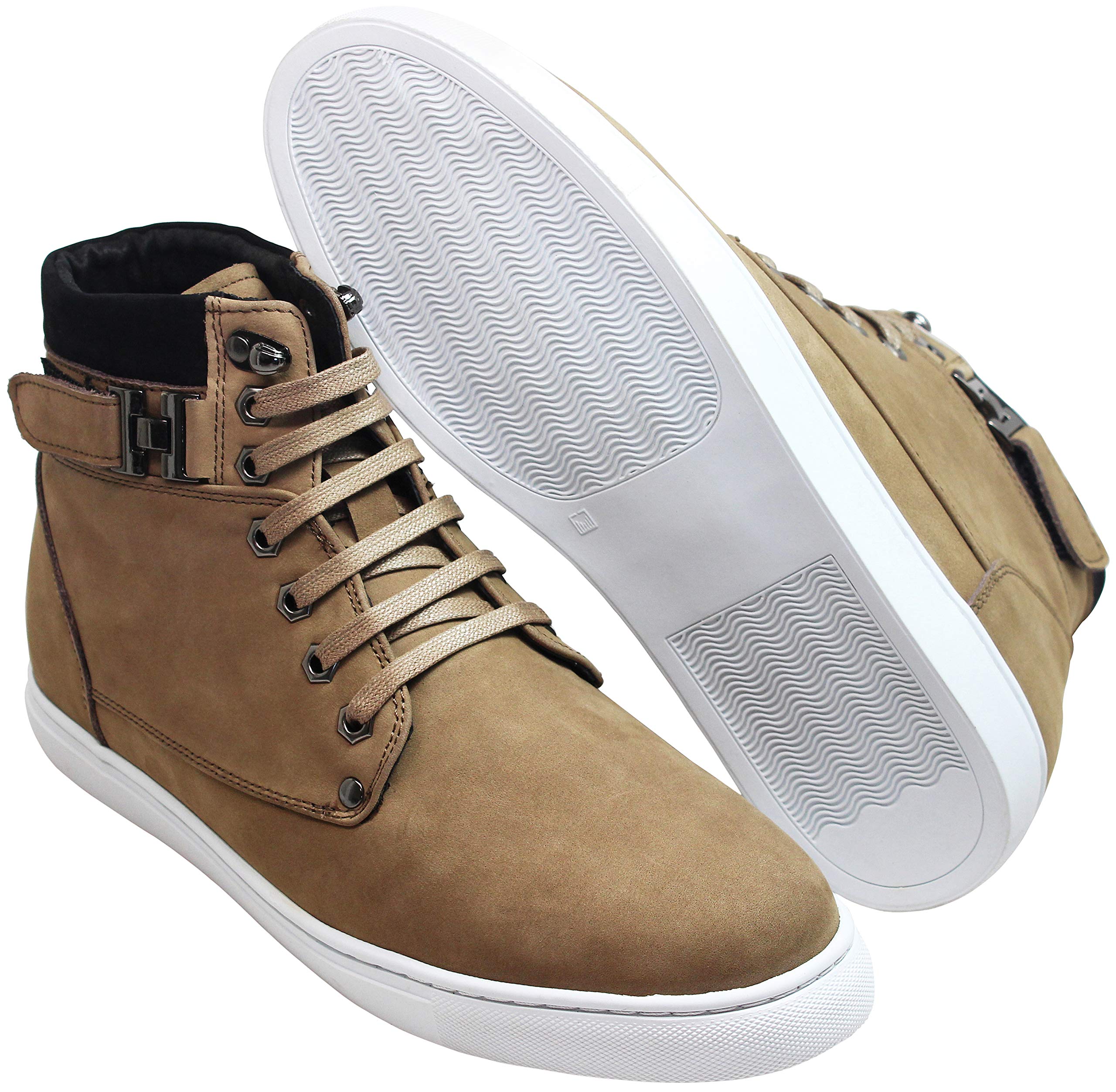 CALTO Men's Invisible Elevator Shoes - 2.6