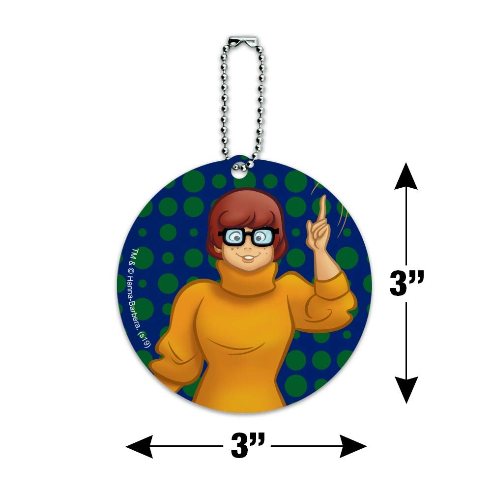 Scooby Doo Velma Character Round Luggage ID Tag - Durable Suitcase Name Tag for Carry-On Bags - Perfect for Travel, School Backpacks & Kids' Luggage Identification