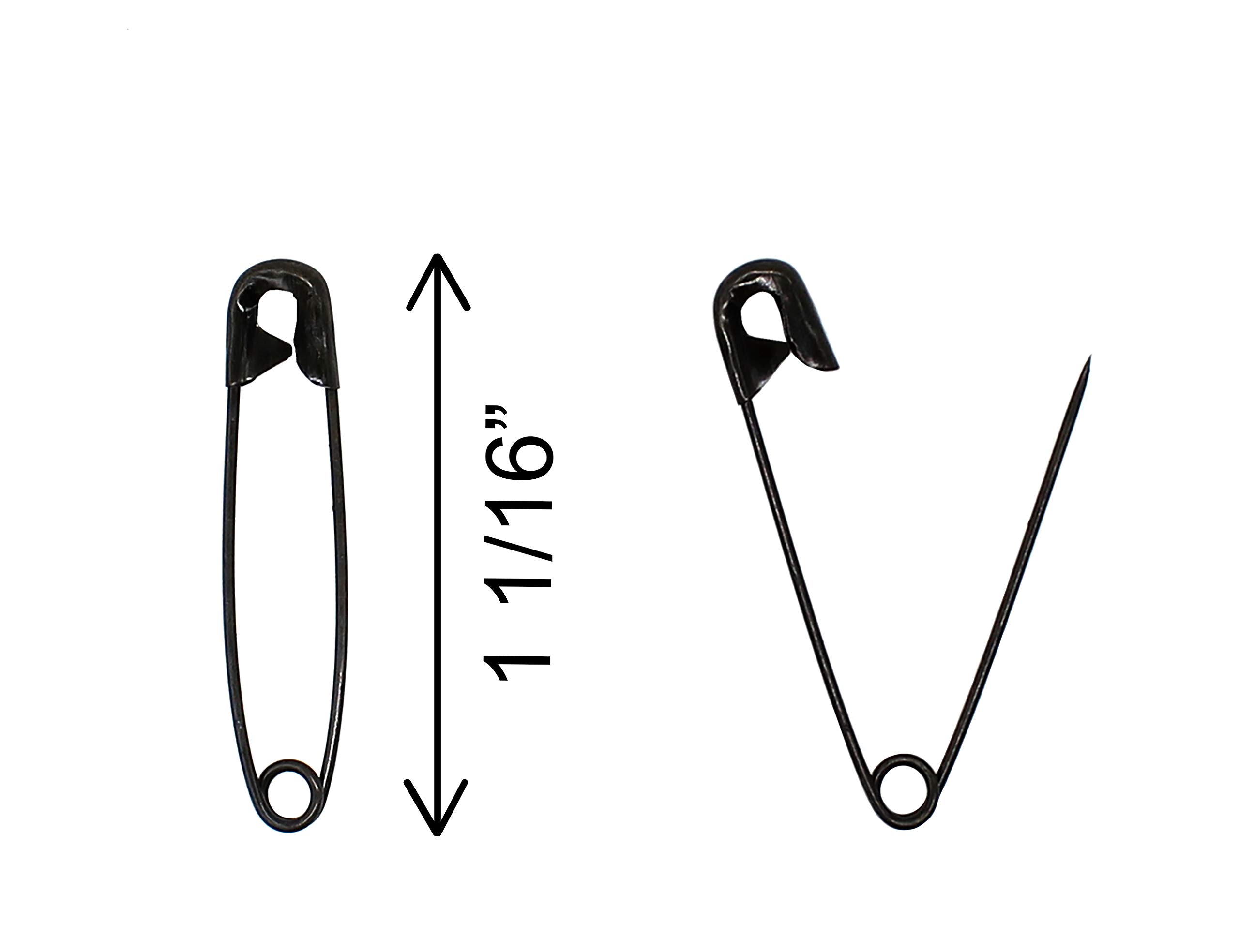 Black Safety Pins Size #1 (50 Pack) - Secure Fabrics & Crafts