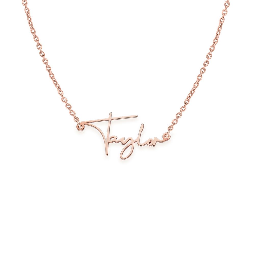 OAK & LUNA Personalized Belle Custom Name Necklace - Elegant Gold/Silver Nameplate Jewelry Gift for Women, Perfect for Birthdays, Anniversaries & Special Occasions