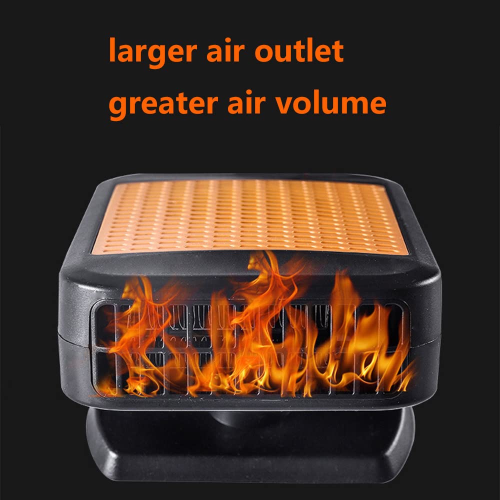 12V 150W Portable Car Heater & Cooling Fan - 2-in-1 Electric Heater for Winter & Summer - 360° Rotatable for Windshield Defrosting & Defogging - Perfect for Road Trips & Emergency Car Use