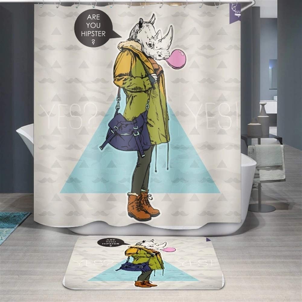 Waterproof Fabric Shower Curtain with 12 Hooks - Elegant Bathroom Decor for Home, Hotel & Spa - Perfect for Bath, Shower & Bathtub Use