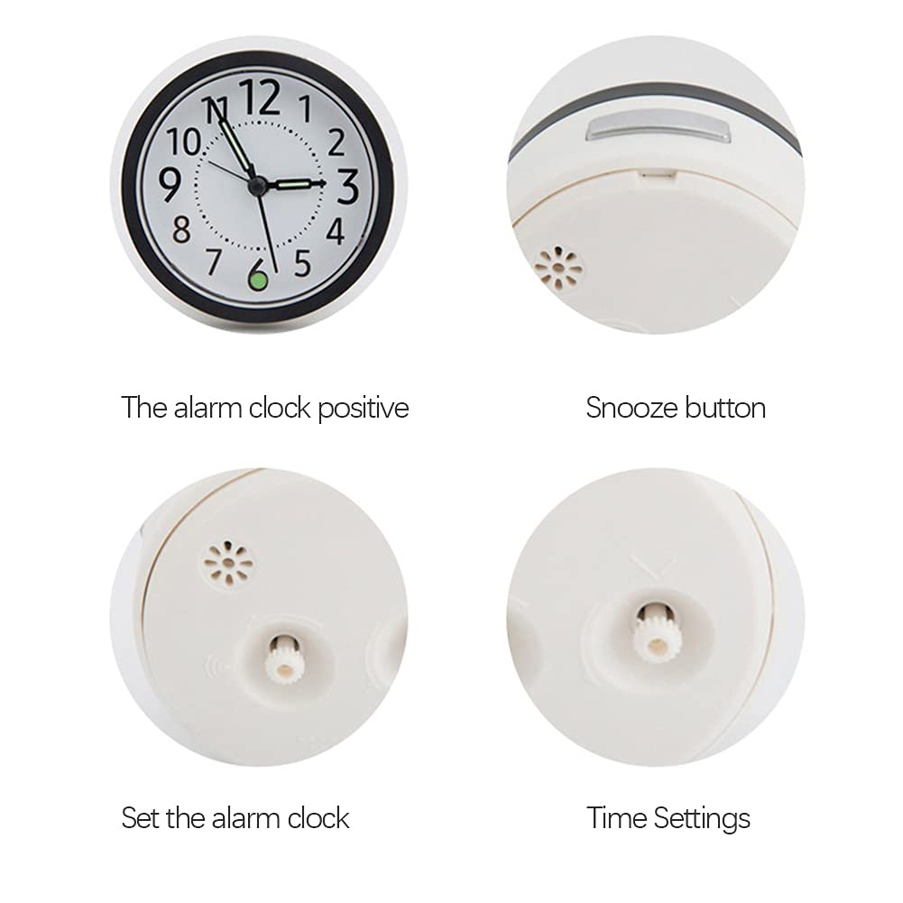 **Silent Analog Alarm Clock - Battery Operated, Non-Ticking, Luminous Nightlight Design with Snooze - Perfect for Bedroom, Office & Travel (Black/White) - Ideal for Nighttime Use, Gentle Wake-Ups & Home Décor**