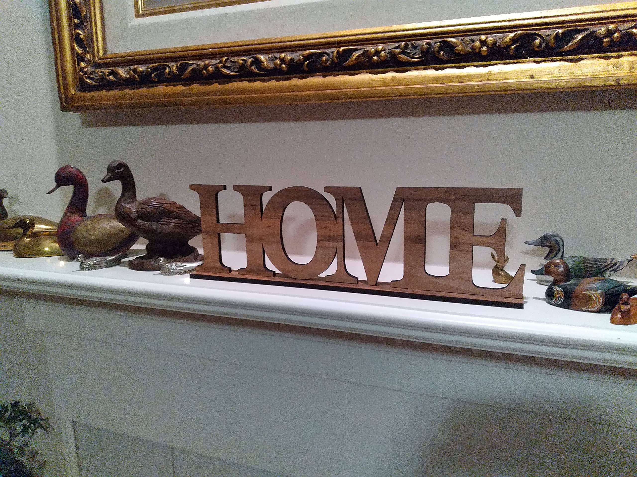 Walnut Letter Sign Stand - Home Decor for Living Room & Bedroom
