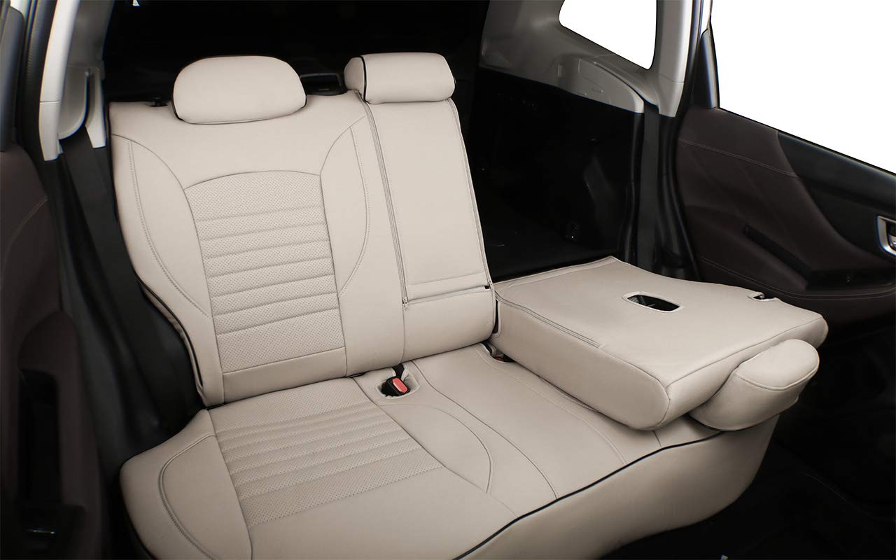 Premium Leather Car Seat Covers Full Set for Subaru Forester 2014-2018 - Custom Fit Front & Back Seats, Beige - Durable Seat Protector Accessories for Comfort & Style | Perfect for Road Trips, Family Travel & Daily Commute