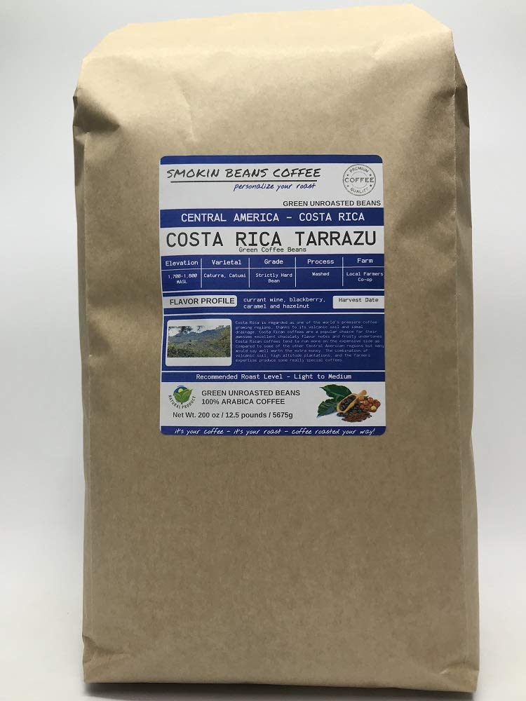 12.5-Pound Costa Rica Tarrazu Unroasted Green Arabica Coffee Beans - Fresh Current Crop Specialty Grade for Home Roasting | Perfect for DIY Coffee Enthusiasts & Specialty Brewing at Home