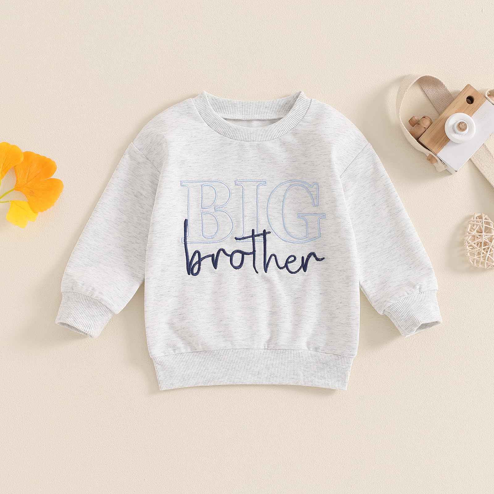Big Brother Little Brother Matching Outfits | Long Sleeve Letter Print Sweatshirts for Siblings | Family Photo & Holiday Coordination
