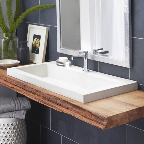 Native Trails Trough 3619 Bathroom Sink - Modern Ceramic Vessel Sink for Vanity, Powder Room & Bathroom Remodel - Perfect for Home, Hotel & Spa Decor