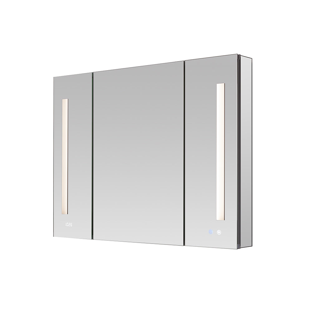 Aquadom Signature Royale 40x30 Inch LED Lighted Triple Door Bathroom Medicine Cabinet - Perfect for Modern Home, Spa & Hotel Vanity Organization