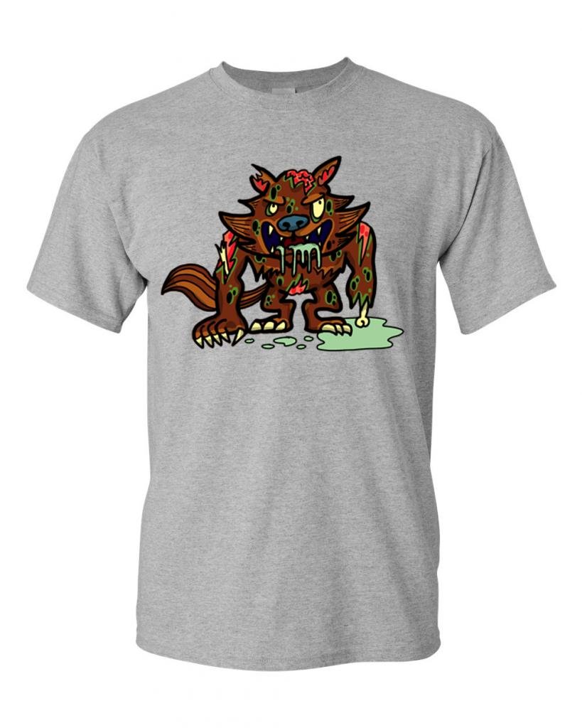 Zombie Werewolf Undead Animals Graphic T-Shirt for Men & Women | Horror Halloween Costume & Cosplay Outfit | Cool Casual Streetwear Tee