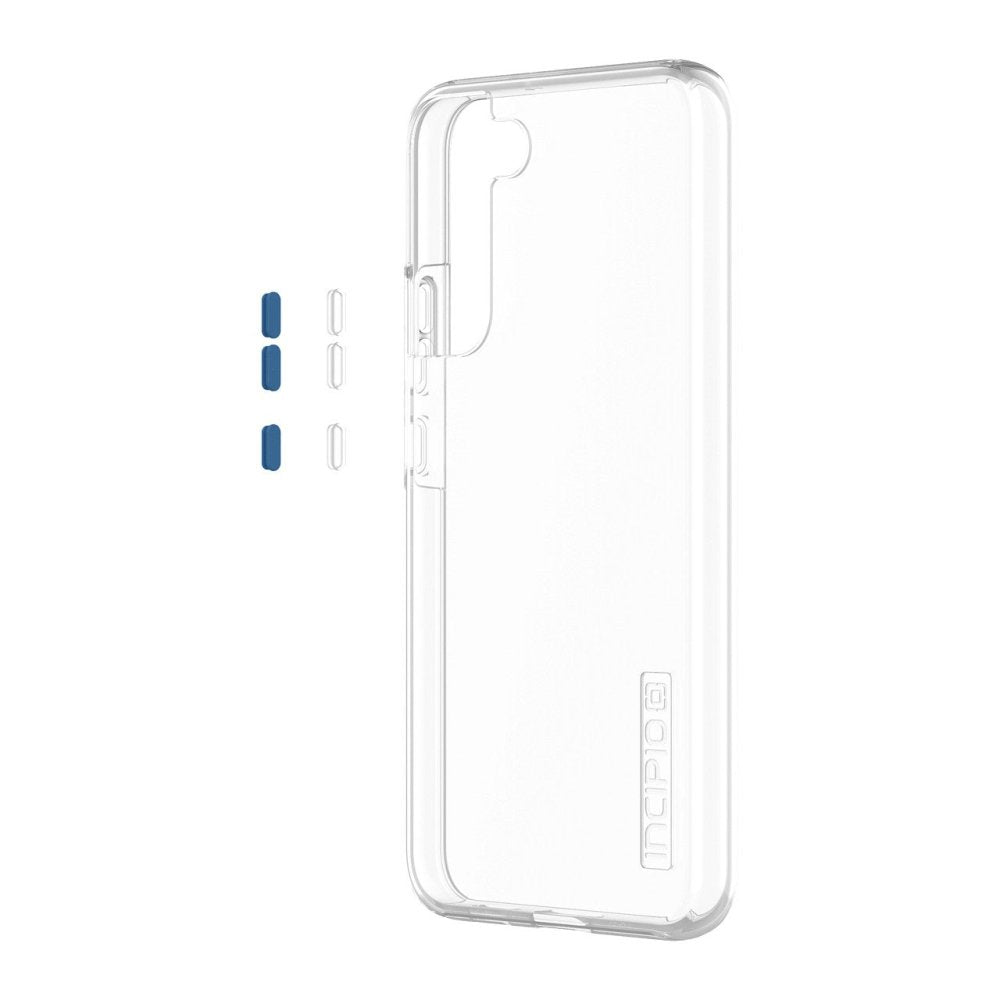 Incipio DualPro Classic+ Case for Samsung Galaxy S22+ - Clear Protective Cover with Clear & Atlantic Blue Buttons | Shockproof Phone Case for Everyday Use & Outdoor Activities