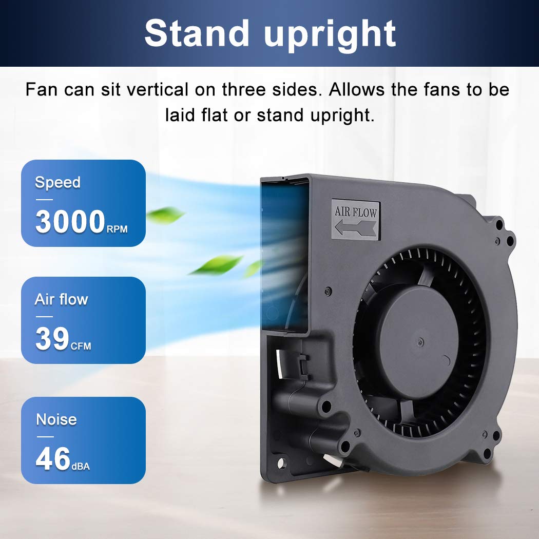 Wathai 120mm x 32mm Brushless Cooling Blower Fan 12V DC High Airflow Dual Ball Bearing Centrifugal Fan for PC Cooling, Electronics, 3D Printers & Server Racks