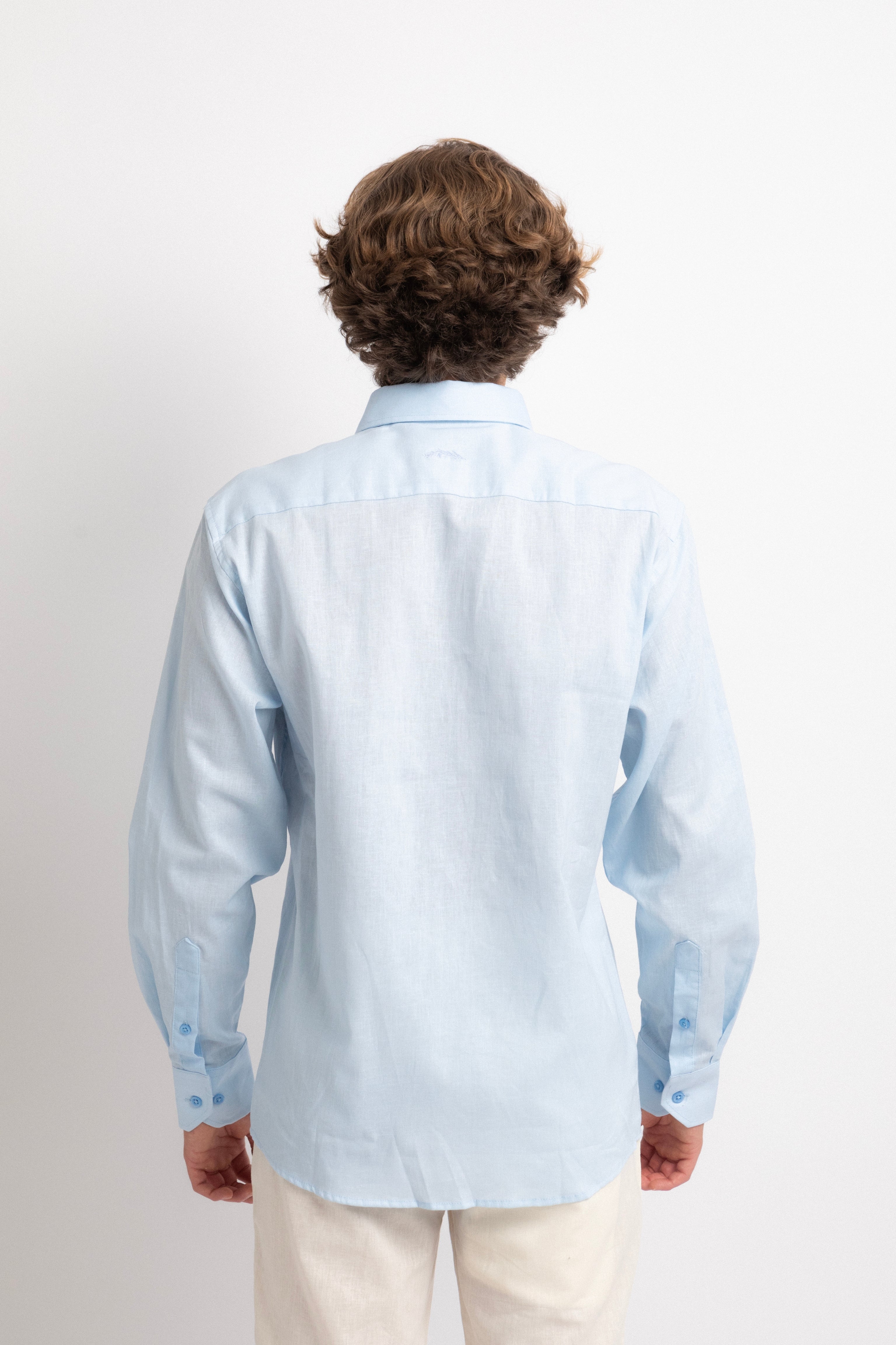 Light Blue Linen Shirt for Men - Breathable Summer Casual Wear - Perfect for Beach, Vacation & Outdoor Activities
