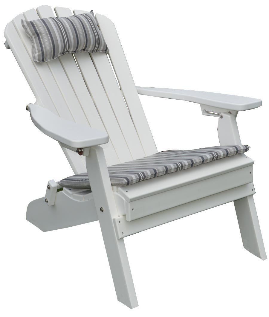 A&L Furniture Polywood Folding Reclining Adirondack Chair - Durable Outdoor Patio Furniture for Deck, Poolside & Garden Relaxation - Weather-Resistant & Low Maintenance (One Size)