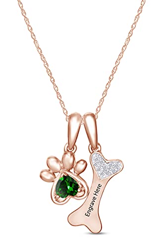 Rose Gold Over : Simulated Emerald