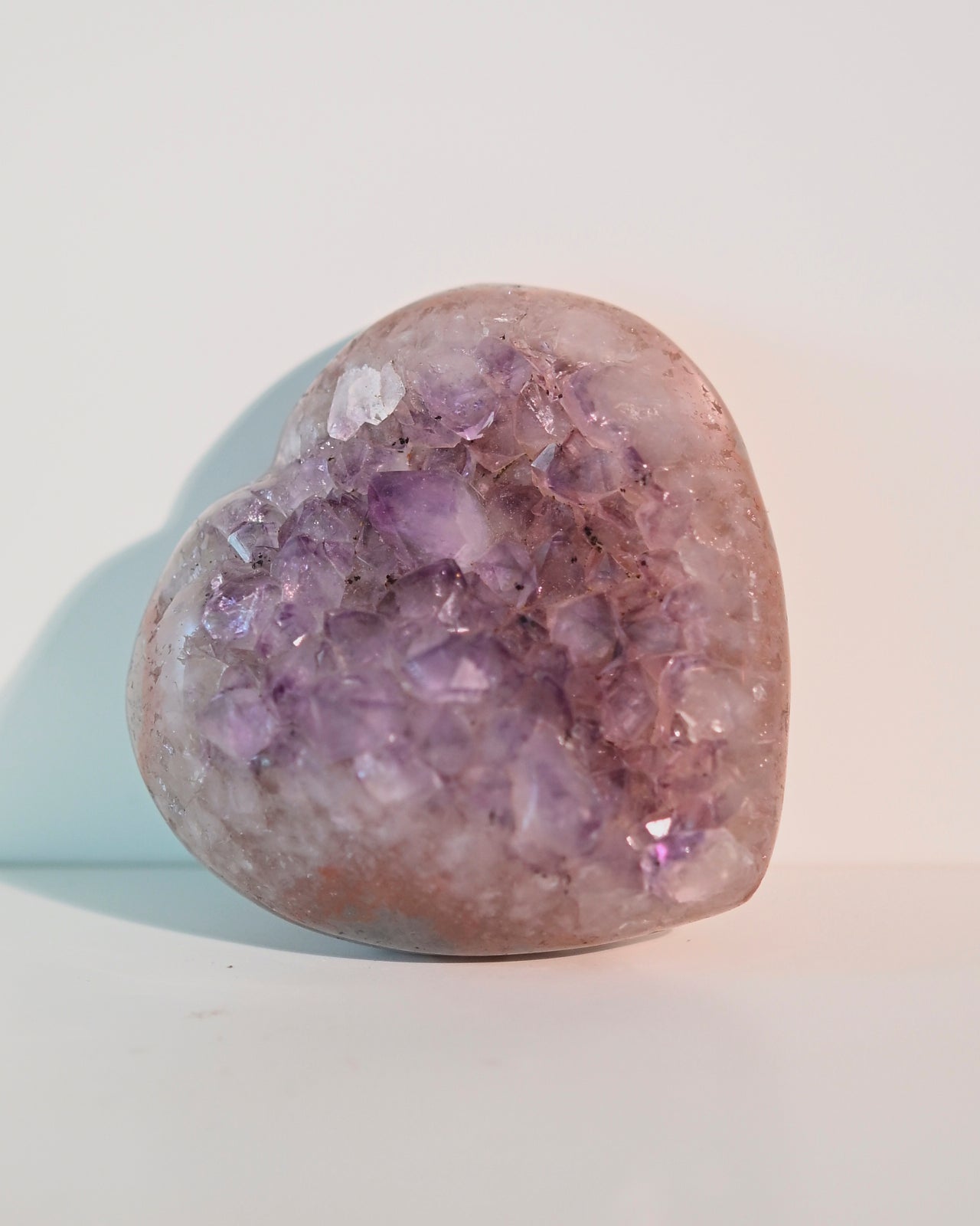 Natural Amethyst Druzy Heart Pendant Necklace - Healing Crystal Jewelry for Women - Perfect for Meditation, Gifts & Spiritual Healing