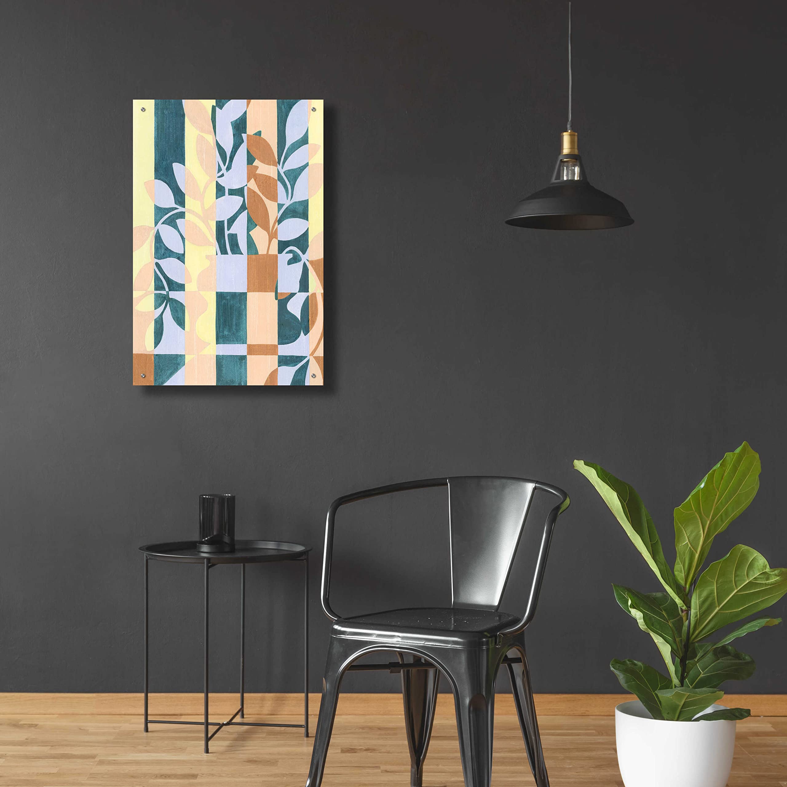 Grace Popp Checkered Cutting I Acrylic Glass Wall Art - 24x36 Inches Modern Abstract Painting for Living Room, Bedroom & Office Decor