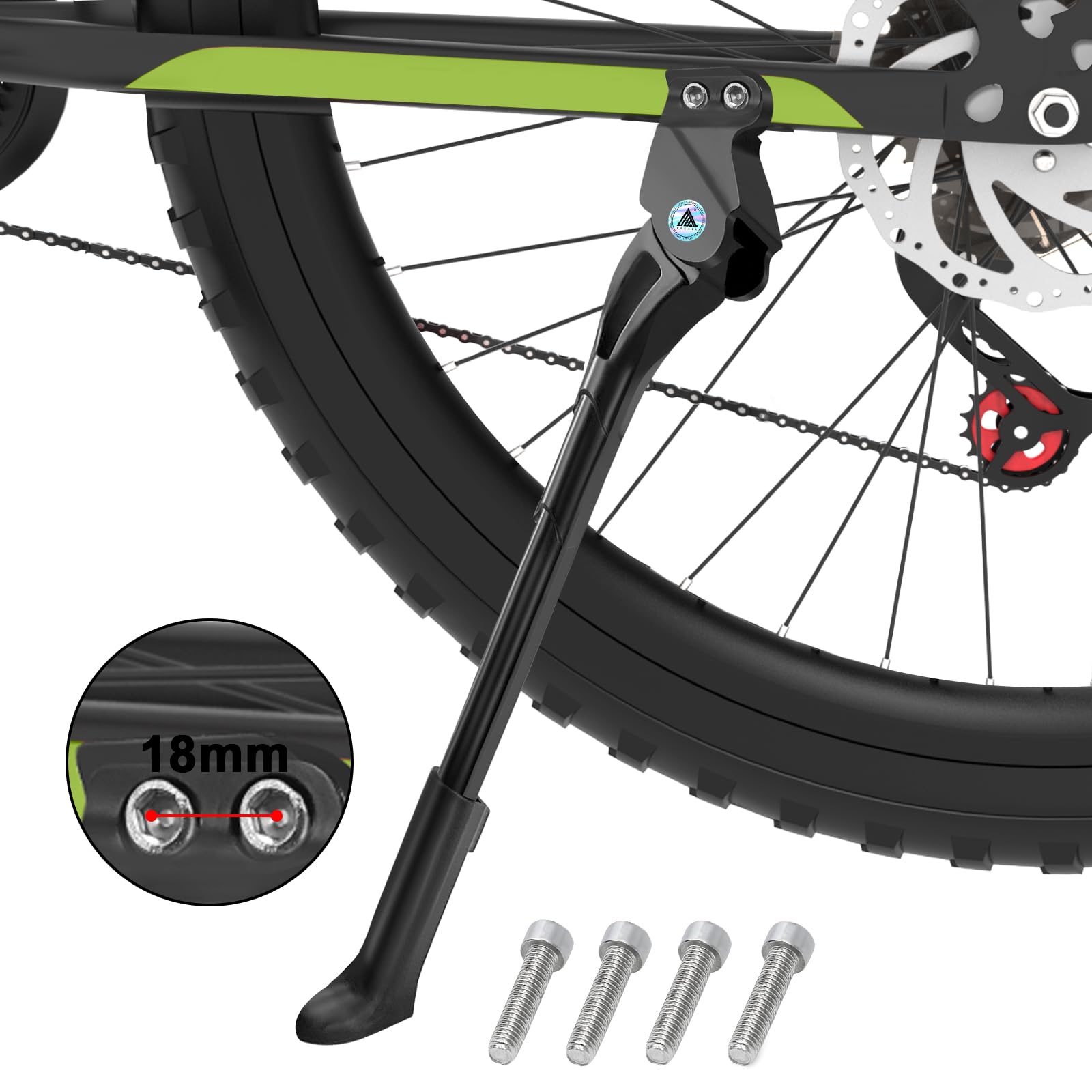 EFEALL Adjustable Bike Kickstand for Mountain Bike, BMX, MTB - 18mm Hole Spacing, Fits 24in 26in 27.5