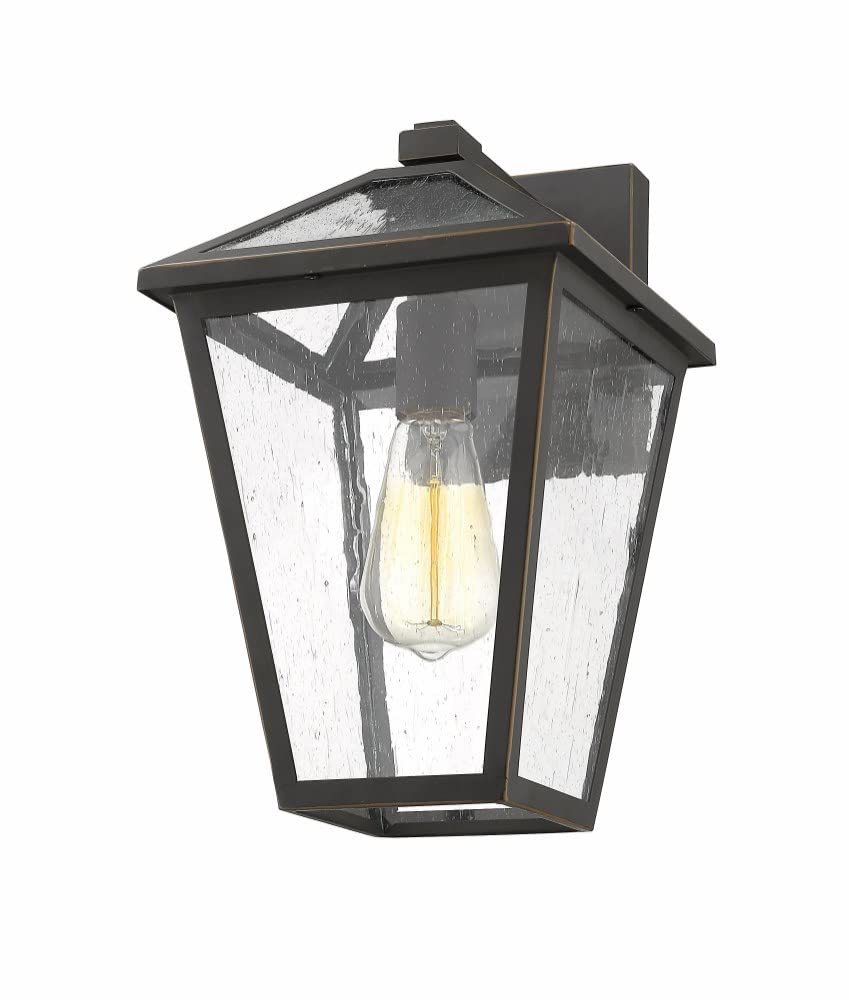 Z-Lite 579M-ORB 1-Light Outdoor Wall Sconce - Oil Rubbed Bronze Finish - Weatherproof Exterior Lighting for Porch, Patio & Entryway