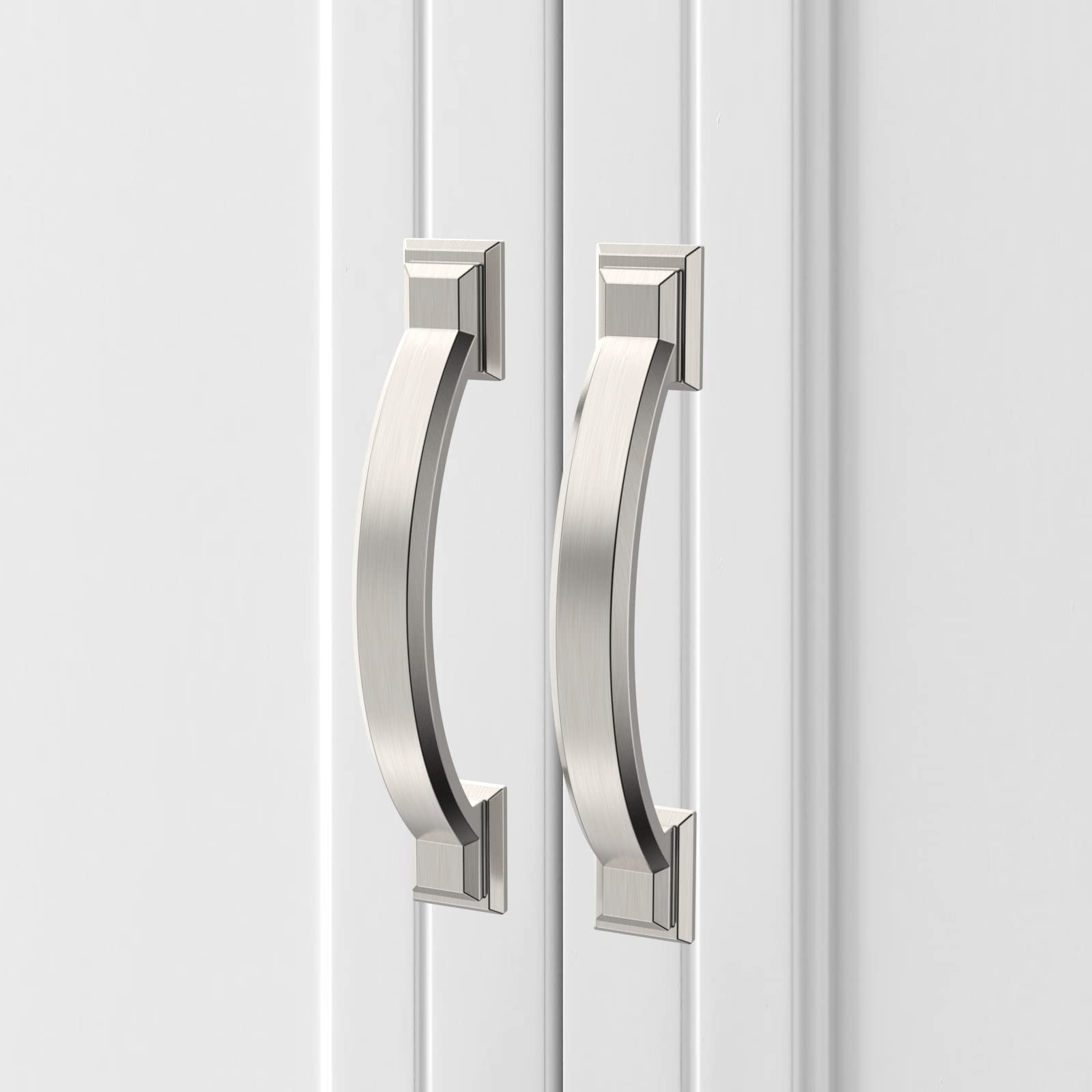 25 Pack 3 Inch Brushed Satin Nickel Cabinet Handles - Modern Kitchen Cabinet Pulls for Drawers & Cupboards - Durable Cabinet Hardware for Home, Office & RV Use