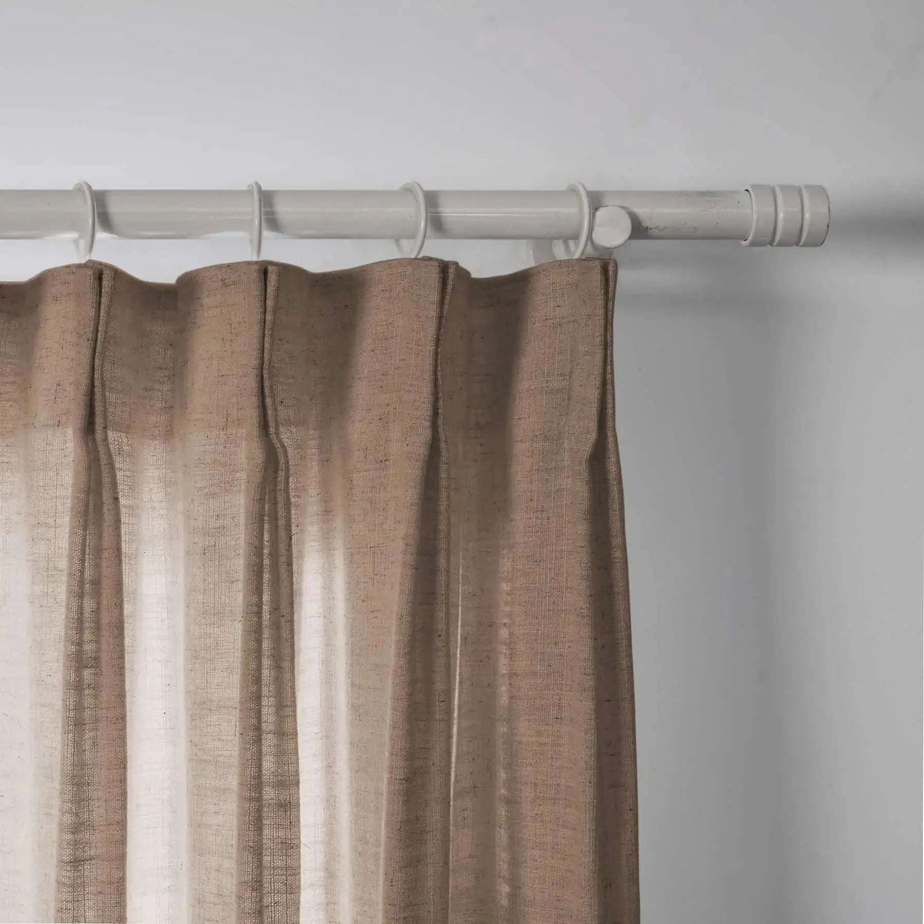Linen Pleated Cafe Curtains for Kitchen Windows - Elegant Semi-Sheer Window Treatment for Coffee Shops, Restaurants & Home Decor