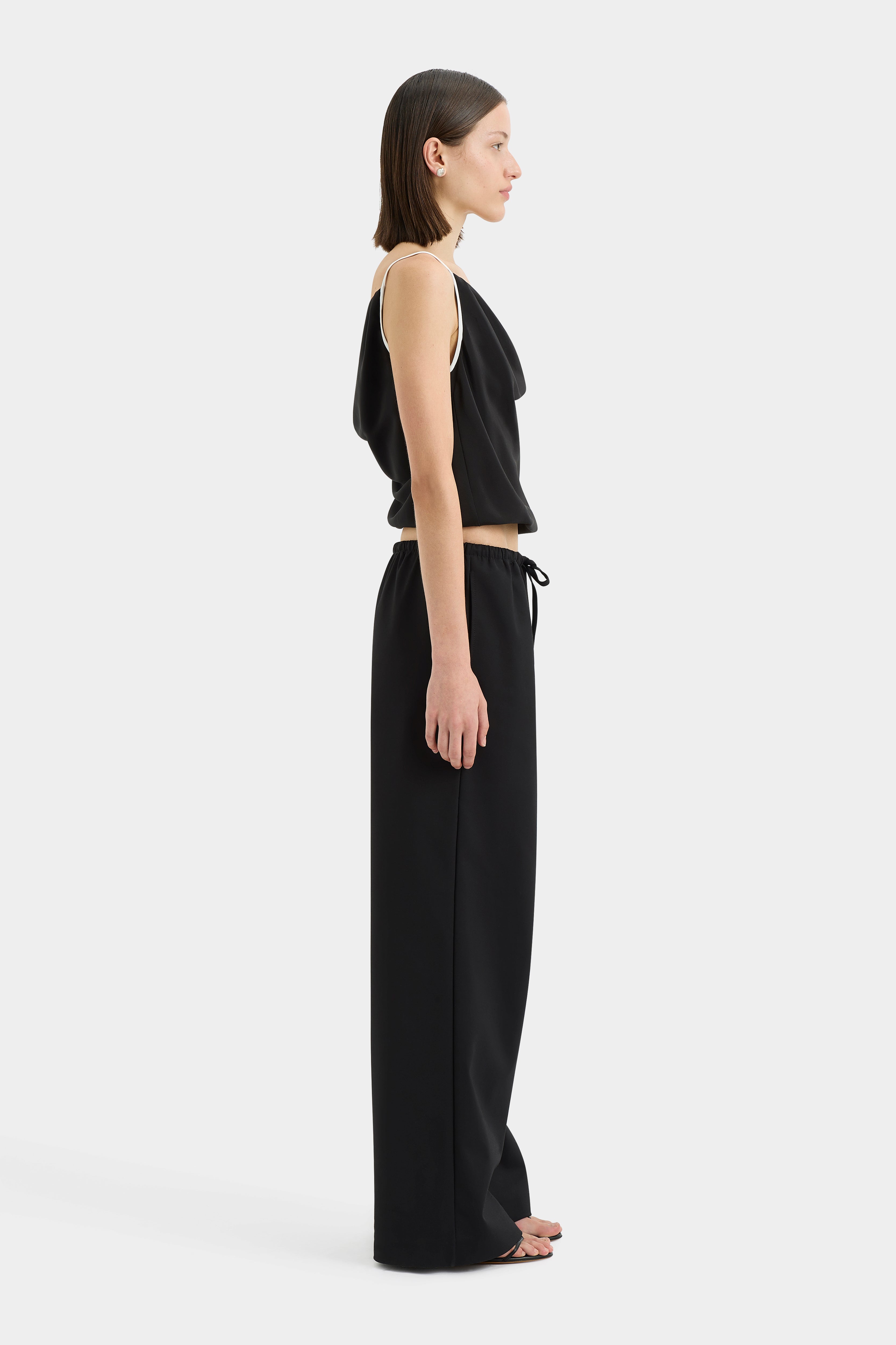 Adrienne Cami Top - Women's Monochrome Sleeveless Tank Top for Layering, Lounge & Casual Wear